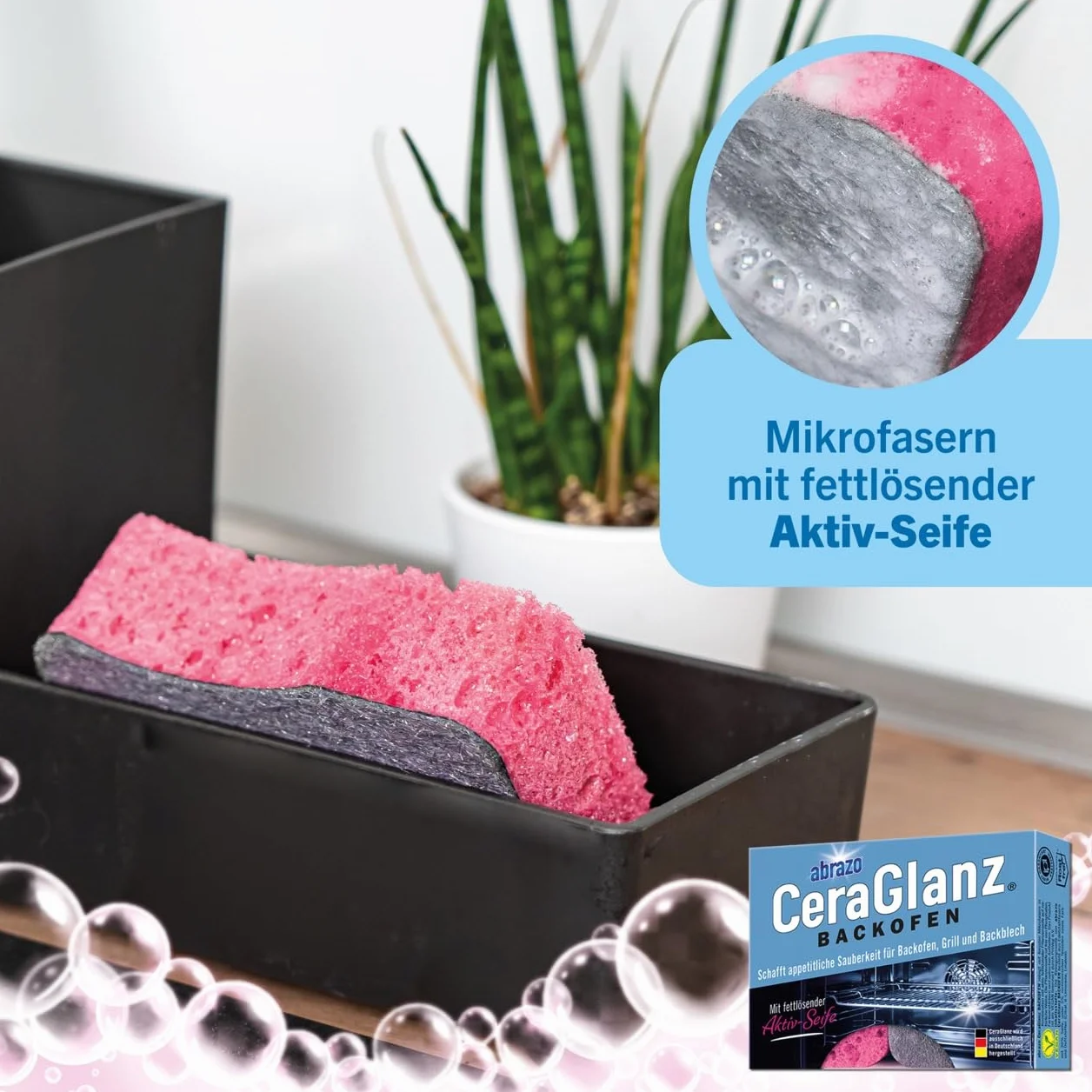 abrazo CeraGlanz piekarnik | 4 środki do czyszczenia piekarnika, 2 x 2 szt. | środek do czyszczenia piekarnika, czyszczenie uporczywych zabrudzeń
