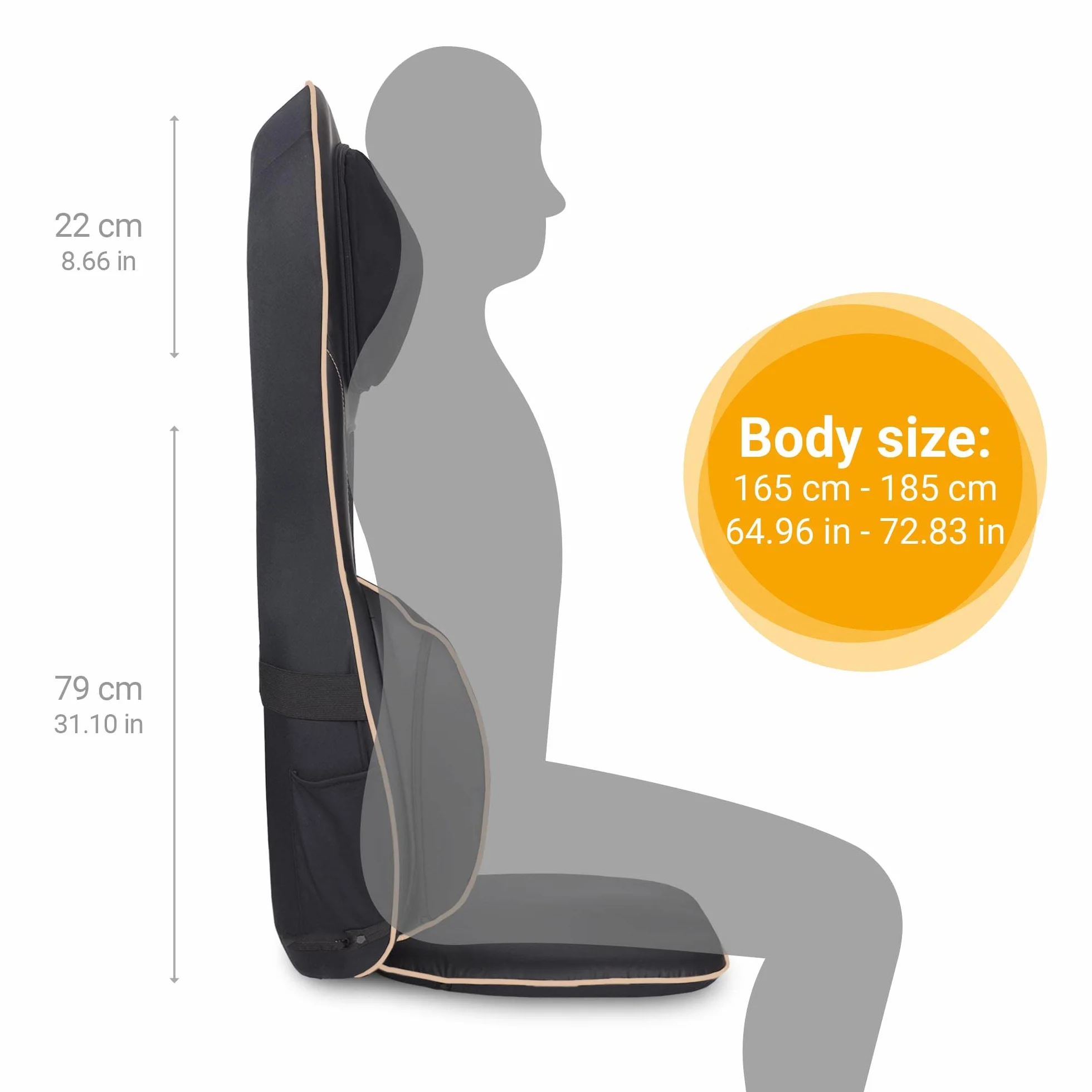 medisana MC 825 Podkładka masująca Shiatsu na plecy i szyję, fotel masujący z akupresurą, masaż szyi, funkcja ogrzewania, 3 intensywności, funkcja czerwonego światła, z pilotem, torba do przechowywania