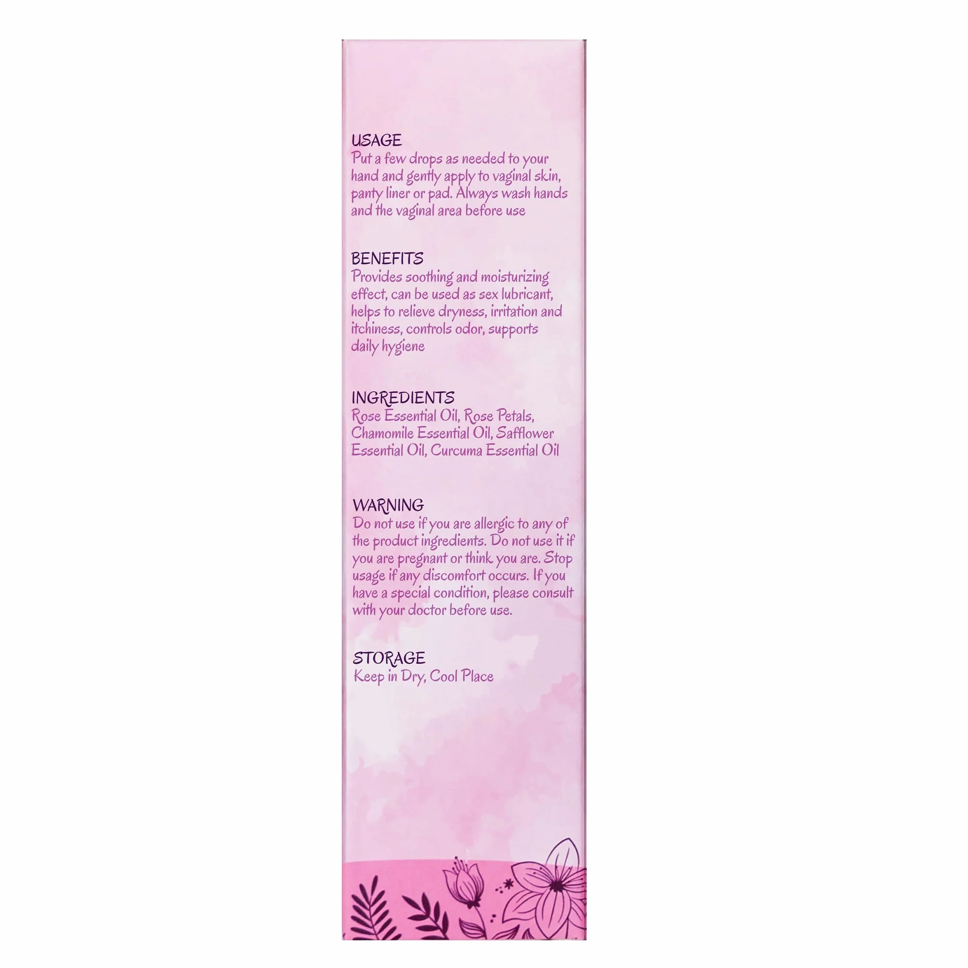 FIVONA Yoni Oil Pink Secret for Natural Soothing Feminine Care – mieszanka olejków eterycznych – mieszanka olejków nawilżających do kontrolowania Odora, detoksykacji i równowagi pH 30 ml