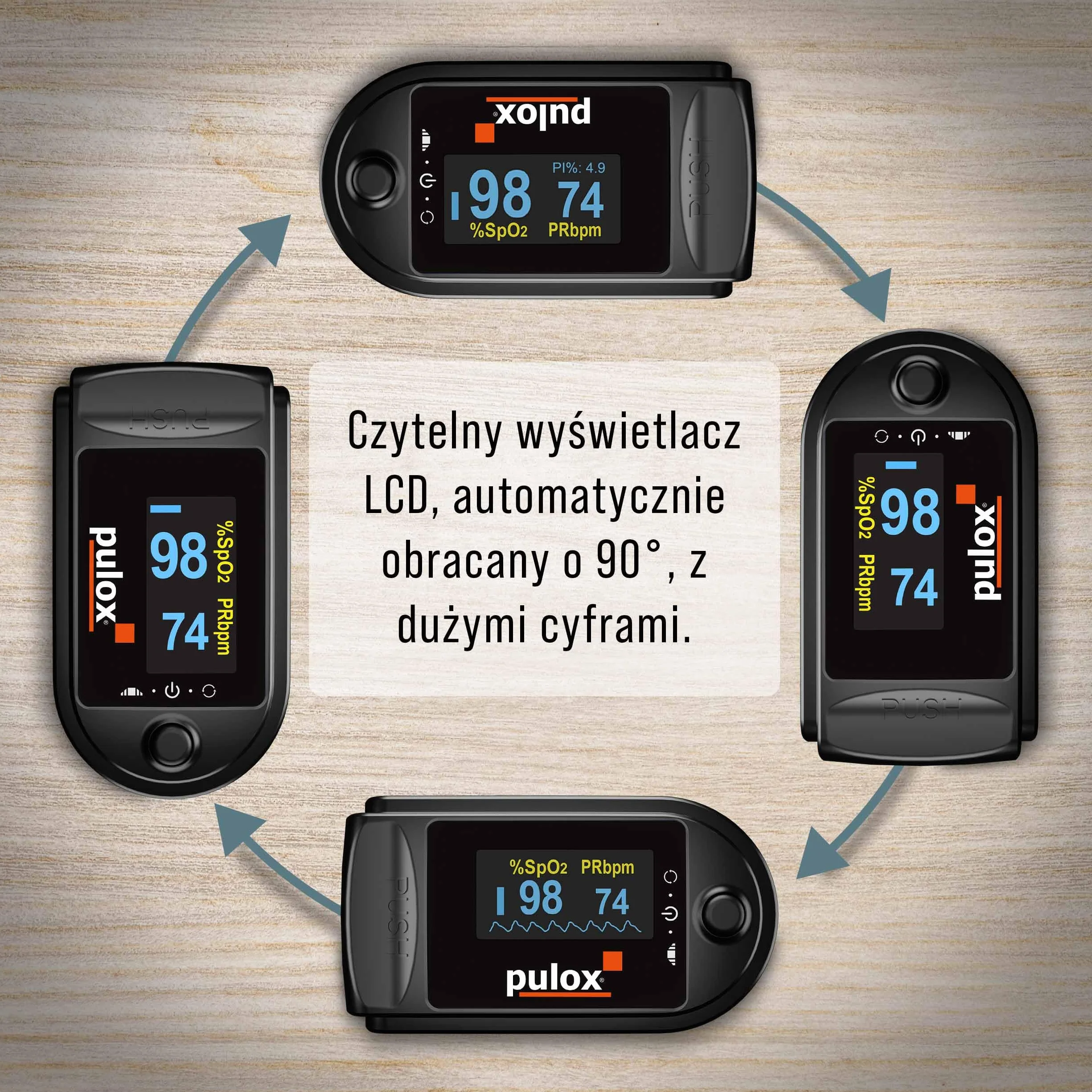 Pulsoksymetr PULOX PO-200 OLED Czarny