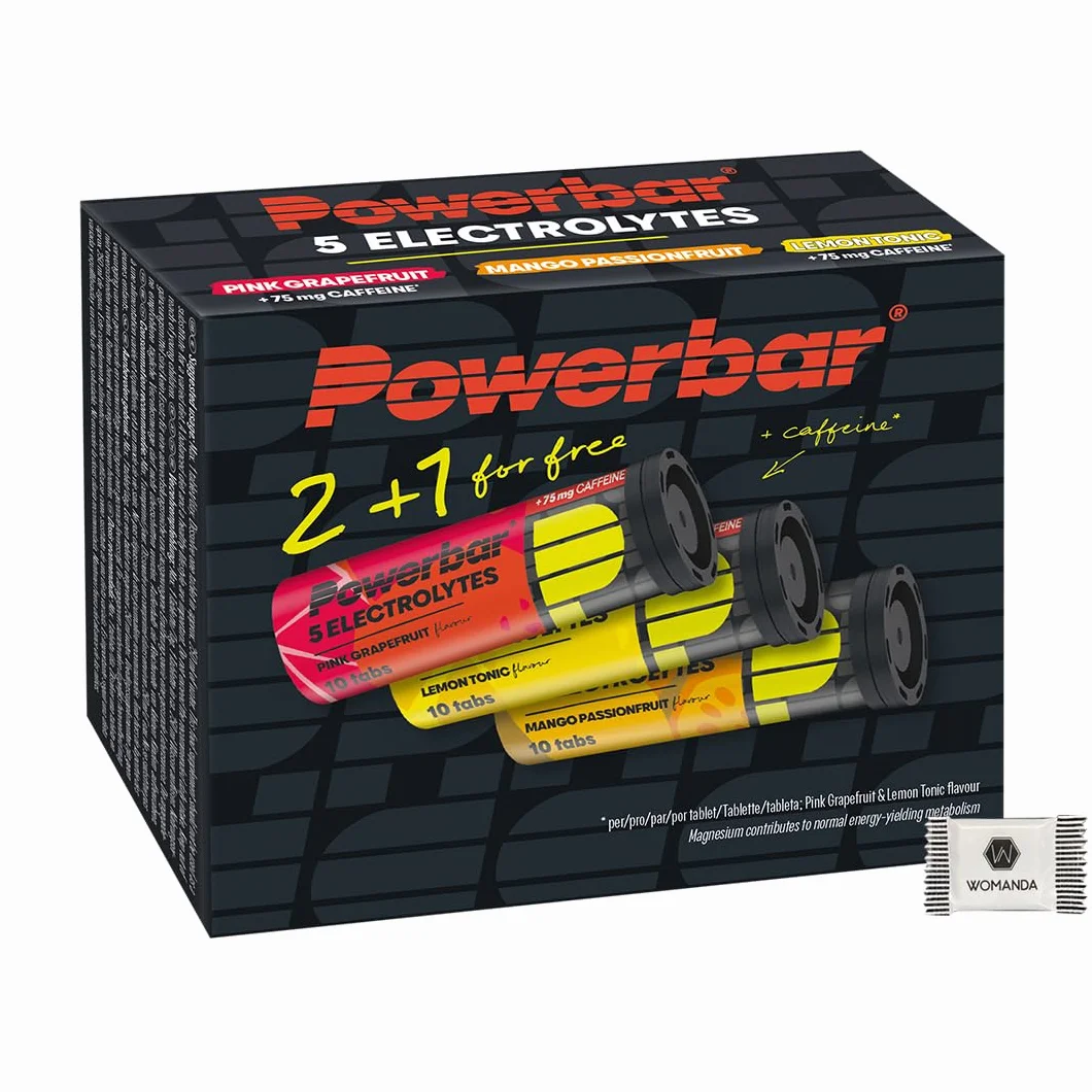 Powerbar Promo 5 tabletek musujących Electrolytes z elektrolitami sód magnez sport wytrzymałościowy wegetariańskie 10 tabletek na tubkę