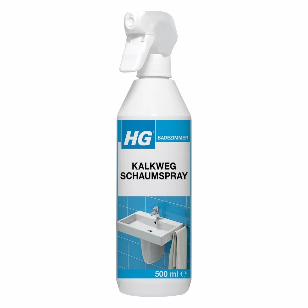 HG Wapiany w sprayu (1 x 500 ml) – to pianka zapobiegająca osadzaniu się kamienia, do łatwego i skutecznego usuwania kamienia wapiennego