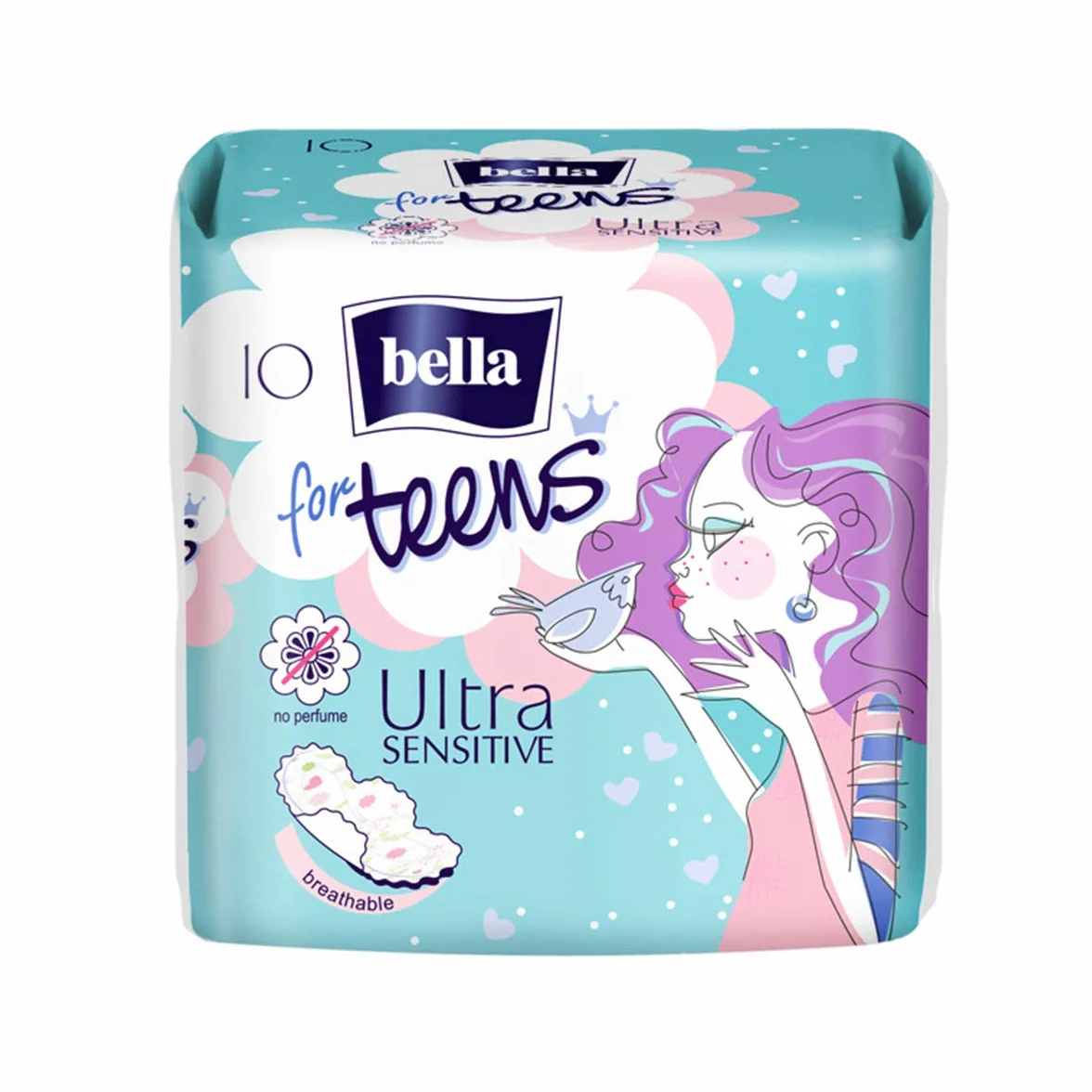 Bella For Teens For Teens Ultra Sensitive Podpaski, 10 Sztuk