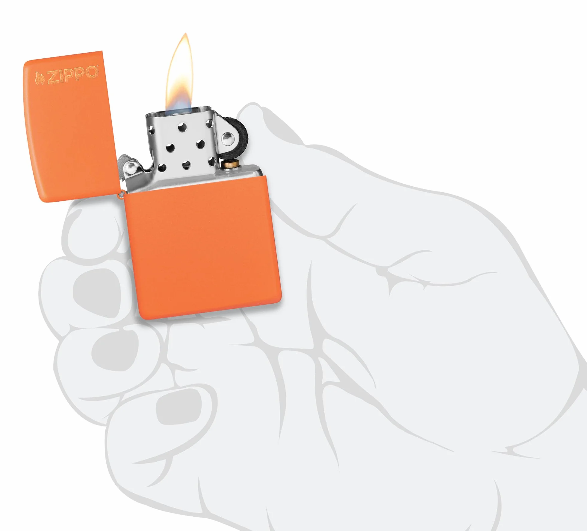 Zippo Zapalniczka Sztormowa Pomarańczowa Matowa Kolorowy Nadruk Odporna na Wiatr Wielokrotnego Użytku
