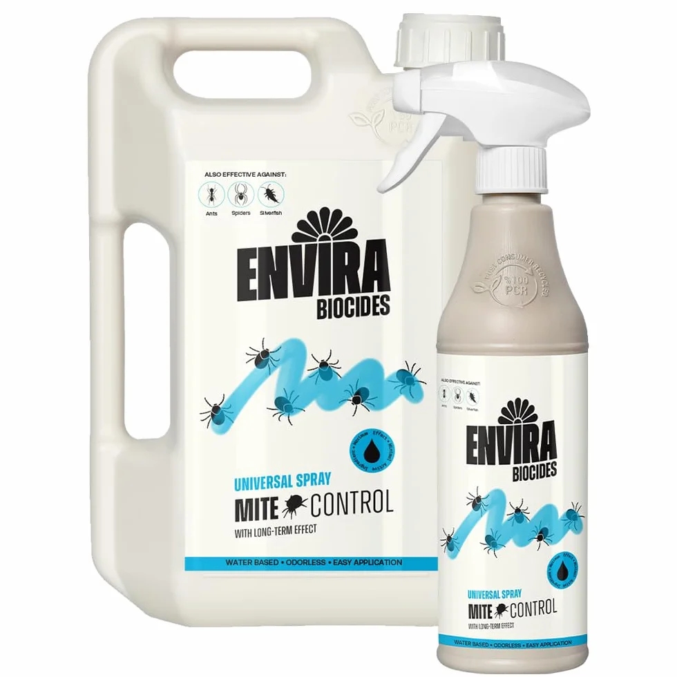 Envira Spray odstraszający roztocza 500 ml + 2 litry – spray o długotrwałym działaniu przeciwko roztoczom i roztoczom – ochrona przed roztoczami do materacy – środek przeciwko roztoczom w mieszkaniu