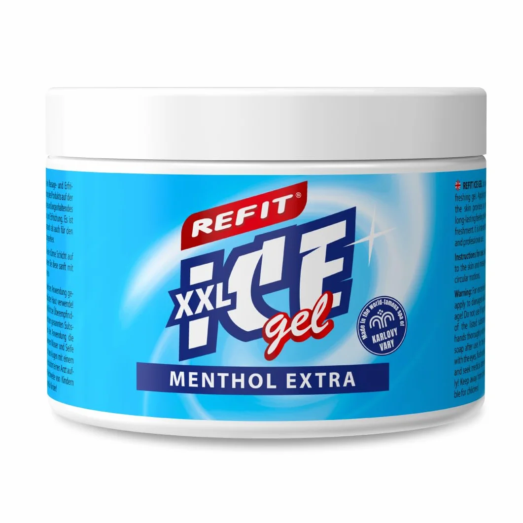 Refit Ice Gel Menthol Extra XXL 500 ml – Extra żel przeciwbólowy – maść chłodząca - wysoka zawartość mentolu – ekstra chłodzący – do regeneracji i relaksacji – unikalna formuła
