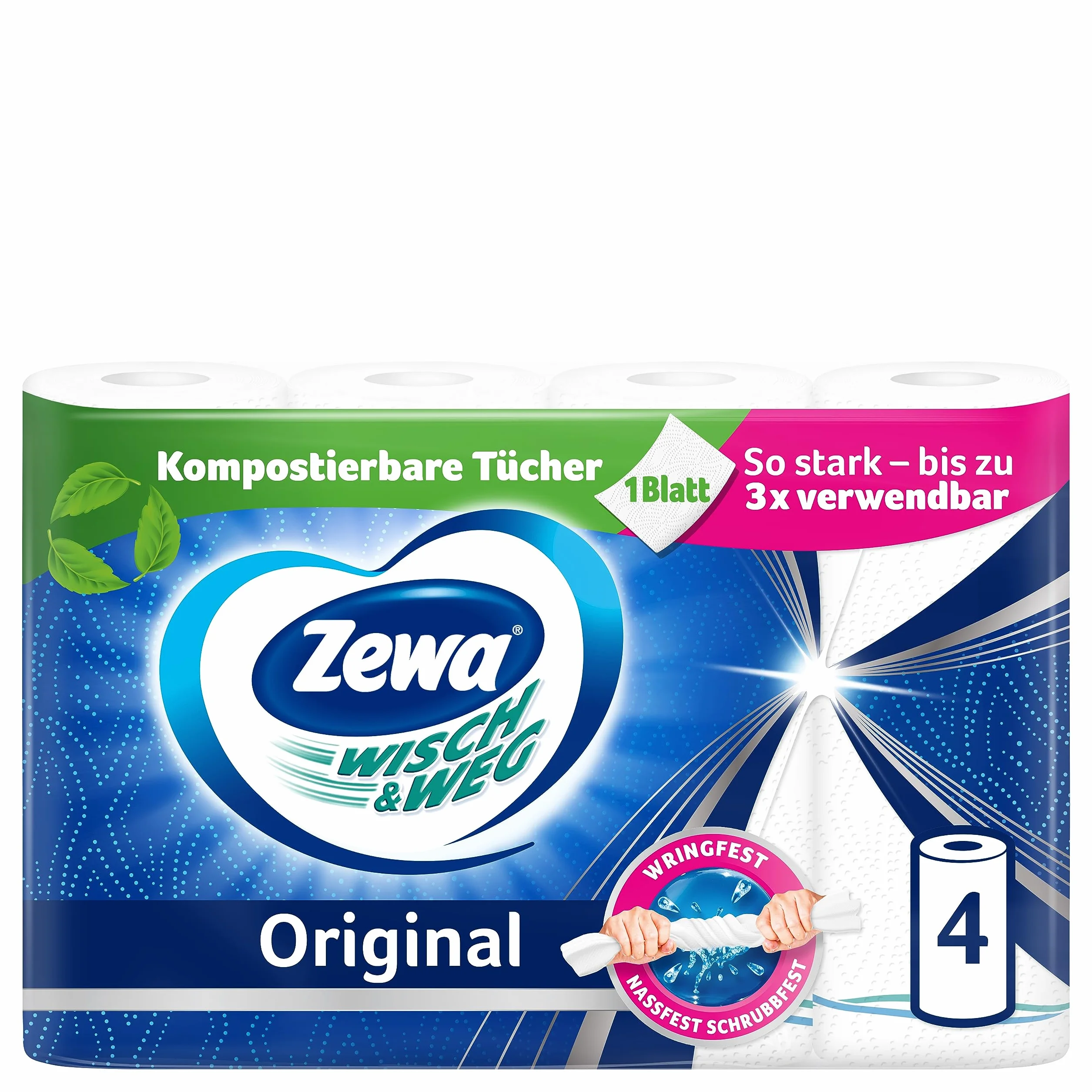 Zewa Wisch und Weg oryginalny wałek kuchenny, Mega Pack, 12 opakowań (48 rolek x 45 arkuszy)