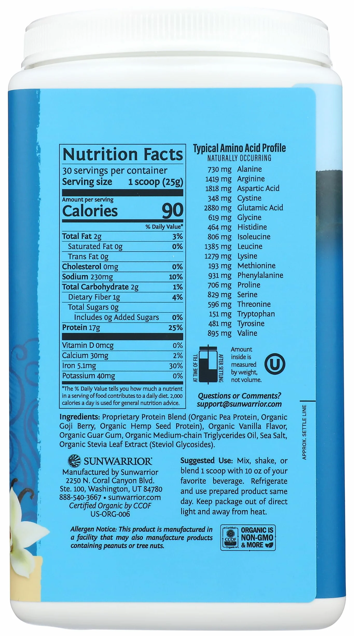 Warrior Blend Organic (750g) Vanilla