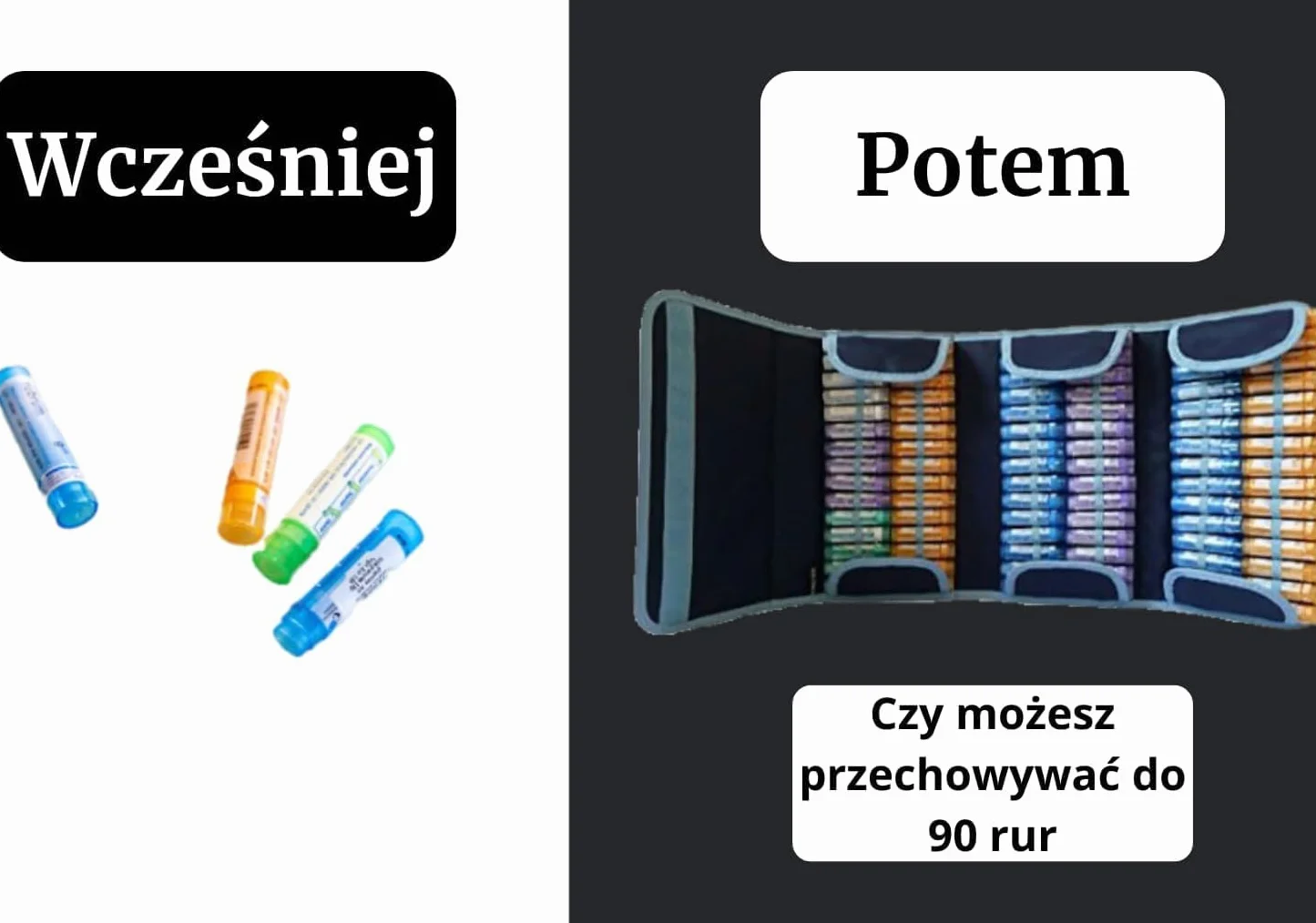 HOMEO-Case | Etui Homeopatyczne z 90 Przestrzeniami na Fiolki Boiron o Pojemności 4 Grama | Nie Zawiera Fiolków | Niebieski