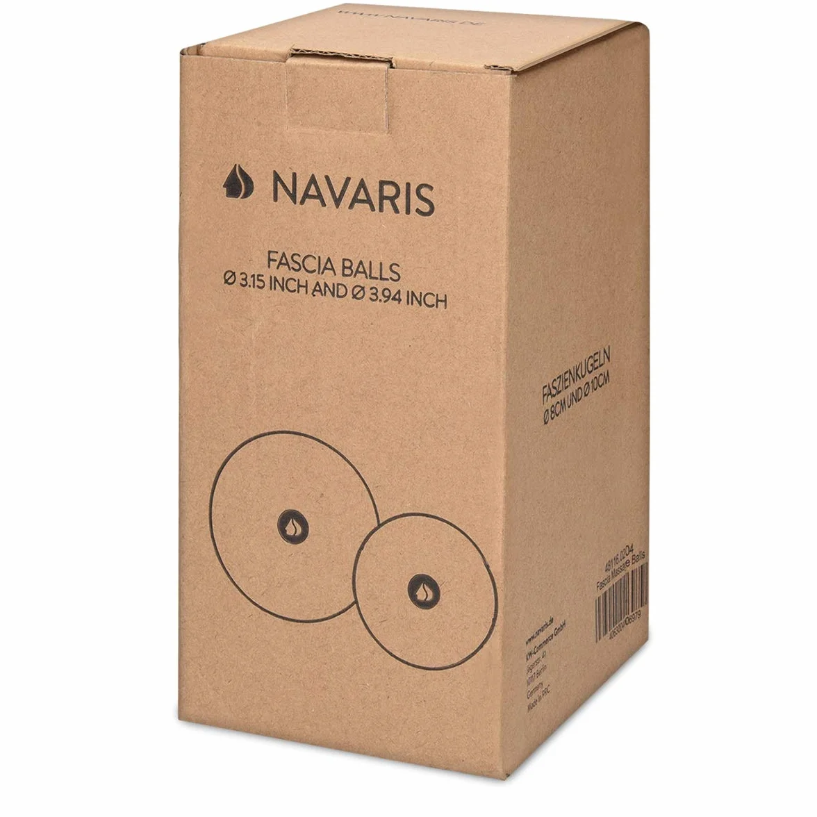 Navaris Piłka do masażu - Zestaw piłek do masażu powięzi z 1 piłką Ø 8 cm i 1 piłką Ø 10 cm - Akcesorium sportowe Fitness, joga, pilates, relaks mięśni