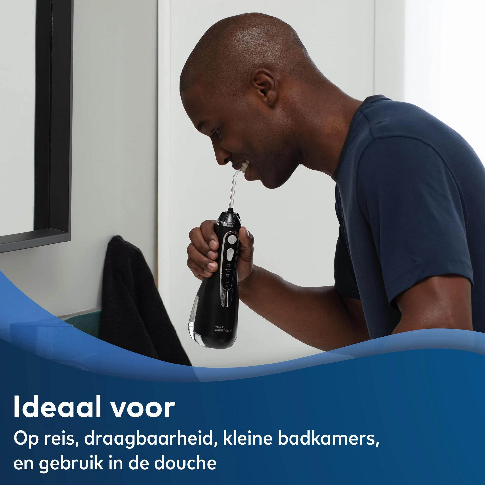 Waterpik Cordless Advanced Irygator Bezprzewodowy WP-582EU, 3 Ustawienia Ciśnienia, Czarny
