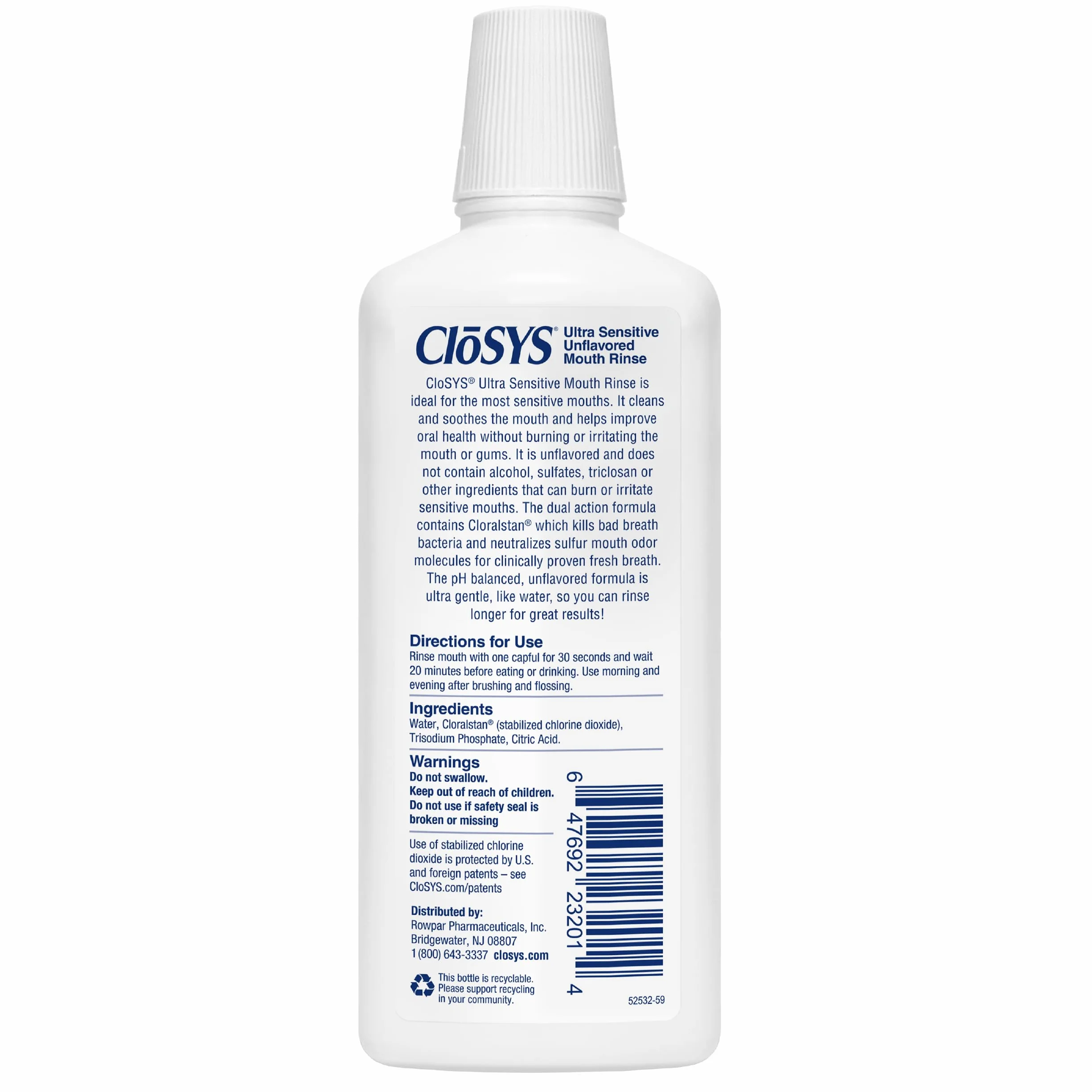closys Oryginalny bez smaku płyn do płukania ust bez alkoholu 32 oz