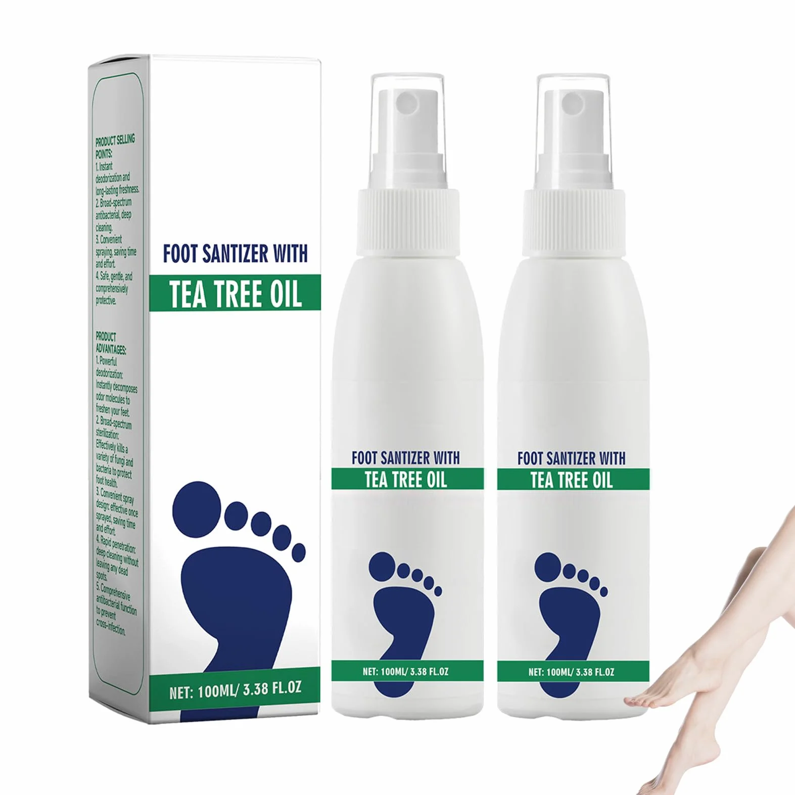 Spray na grzybicę stóp, 2 sztuki 200 ml, spray do stóp i paznokci, pielęgnacja stóp, pielęgnacja stóp dla mężczyzn i kobiet, spray do pielęgnacji stóp, nawilża i zapobiega wysuszeniu