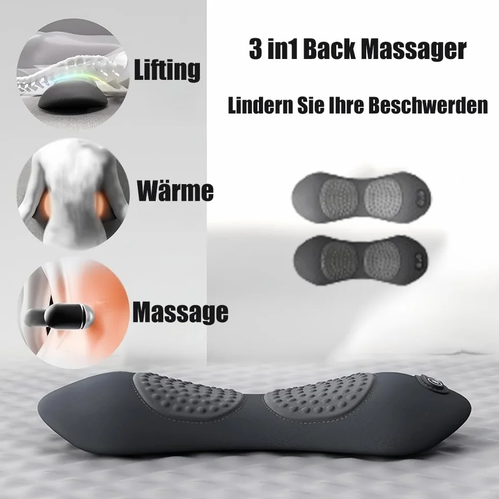 Vertebra Fusion masażer 3 w 1, oryginalny, Triple Fusion Back masażer, zakrzywienie 135°, 3 w 1, masażer pleców z liftingiem, masażem wibracyjnym i gorącym kompresem do talii (USB-A)