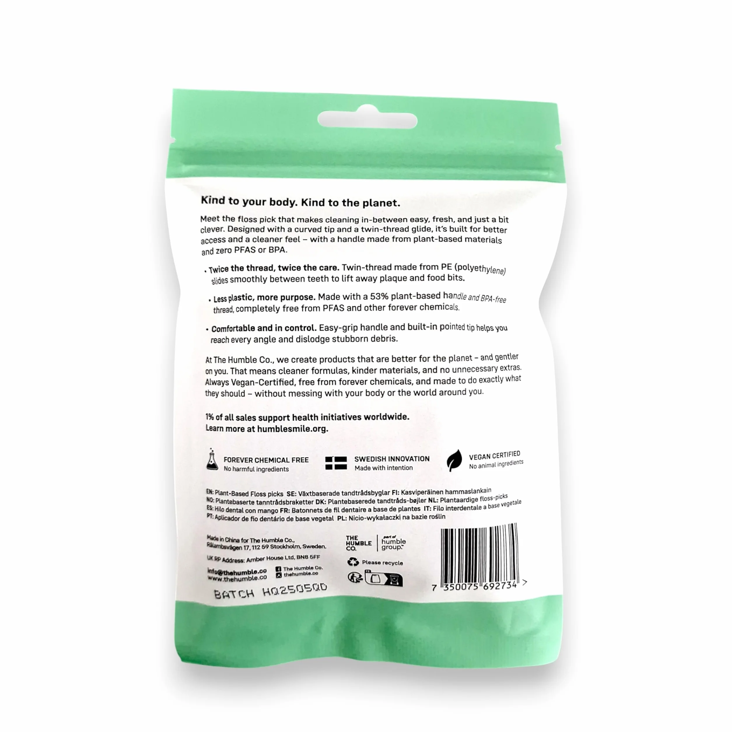 Humble Dental Floss Picks Mint 50pcs - Humble Brush