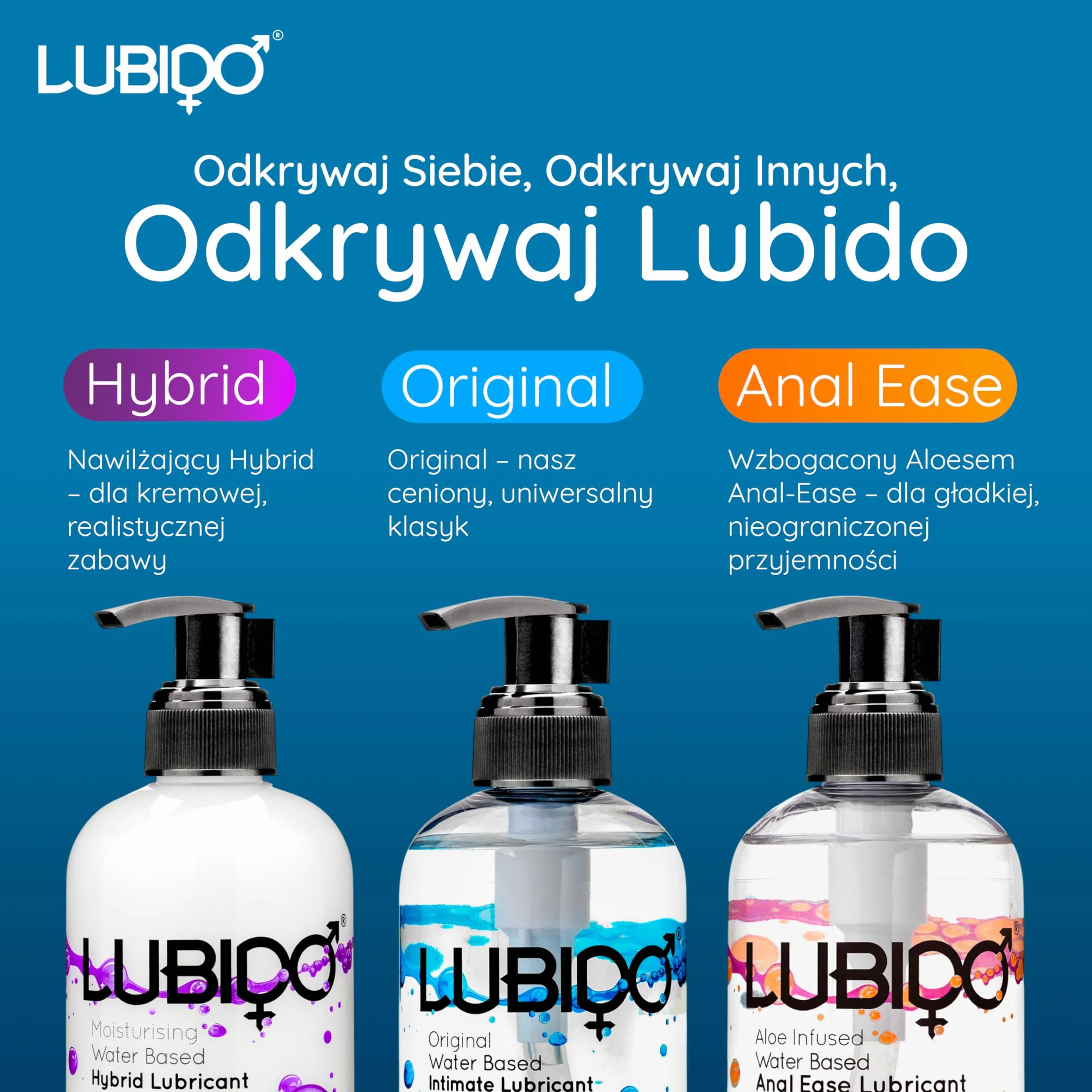 Oryginalny żel intymny na bazie wody bez parabenów od Lubido – Mega 500ml (Zestaw 2)