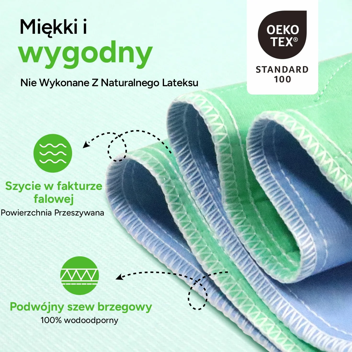 WhyWorry Zmywalne Podkładka na Nietrzymanie Moczu dla Dorosłych, 86 x 91 cm Wodoszczelna Maty do Moczenia Łóżko, Ochraniacze na Łóżko Wielokrotnego Użytku na Inkontynencję, Zielony, 2 Sztuk