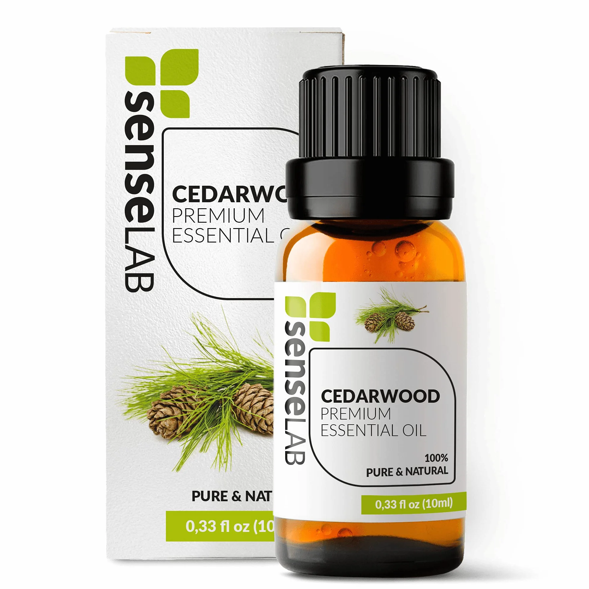 SenseLAB Olejek eteryczny z drzewa cedrowego -100% czysty naturalny olejek z drzewa cedrowego klasy terapeutycznej do dyfuzora aromaterapeutycznego - ochrona zewnętrzna (10 ml)