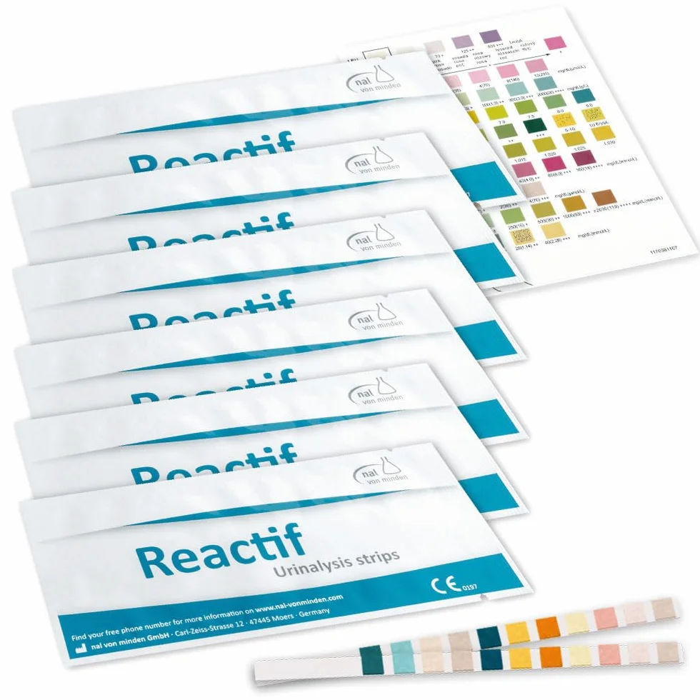 Reactif Test zdrowotny: Paski testowe do moczu 11 parametrów – Szybki test na zapalenie pęcherza moczowego i infekcje dróg moczowych z oddzielną kartą referencyjną do kolorów