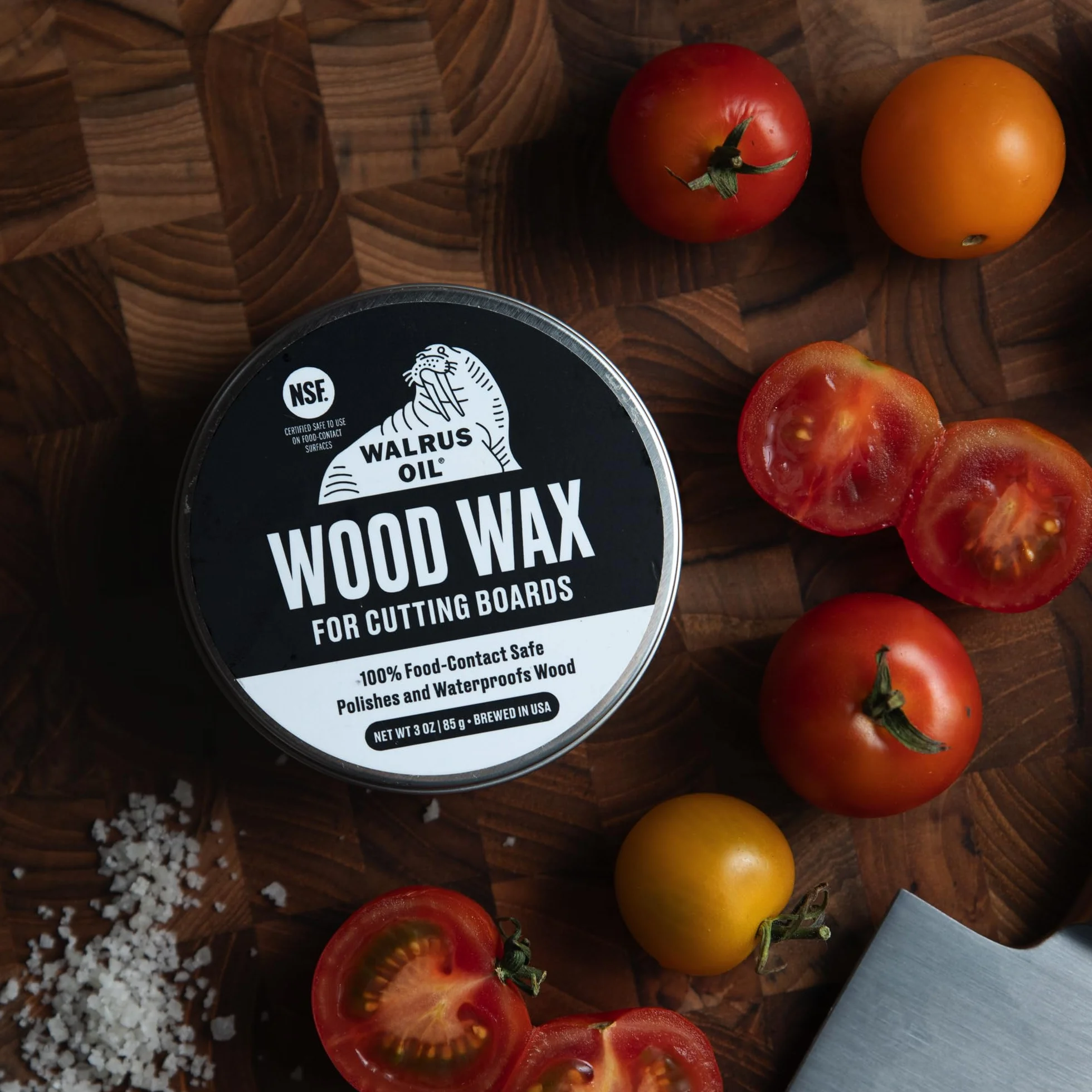 WALRUS OIL - Holzwachs, 85 g Dose, FDA lebensmittelecht, Schneidebrettwachs und Brettcreme