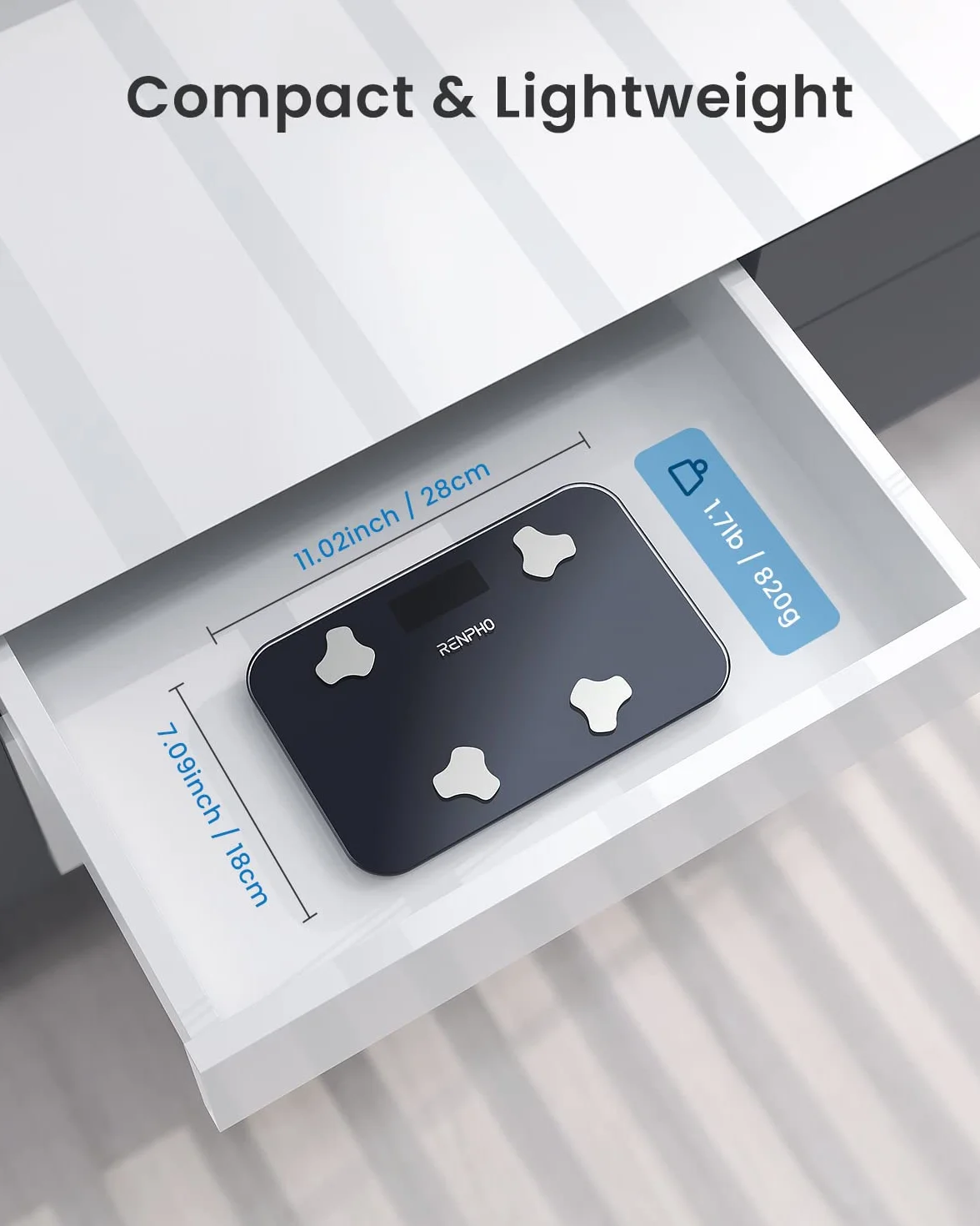 RENPHO Bluetooth Body Fat Scale Mini inteligentna waga ważąca Cyfrowa waga ciała Wagi łazienkowe Wagi BMI