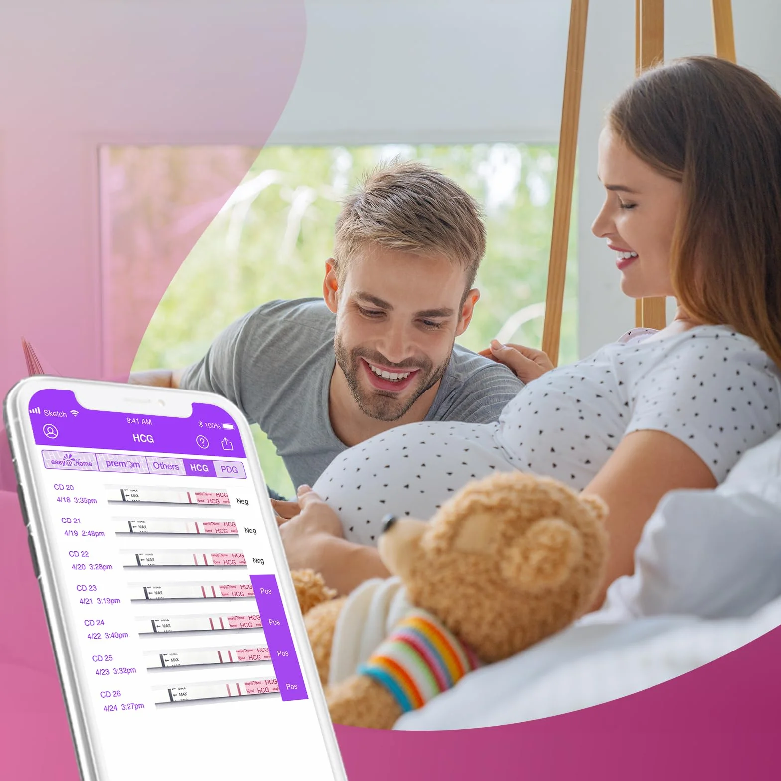 Easy@Home test ciążowy 10 mIU/ml z aplikacją Premom