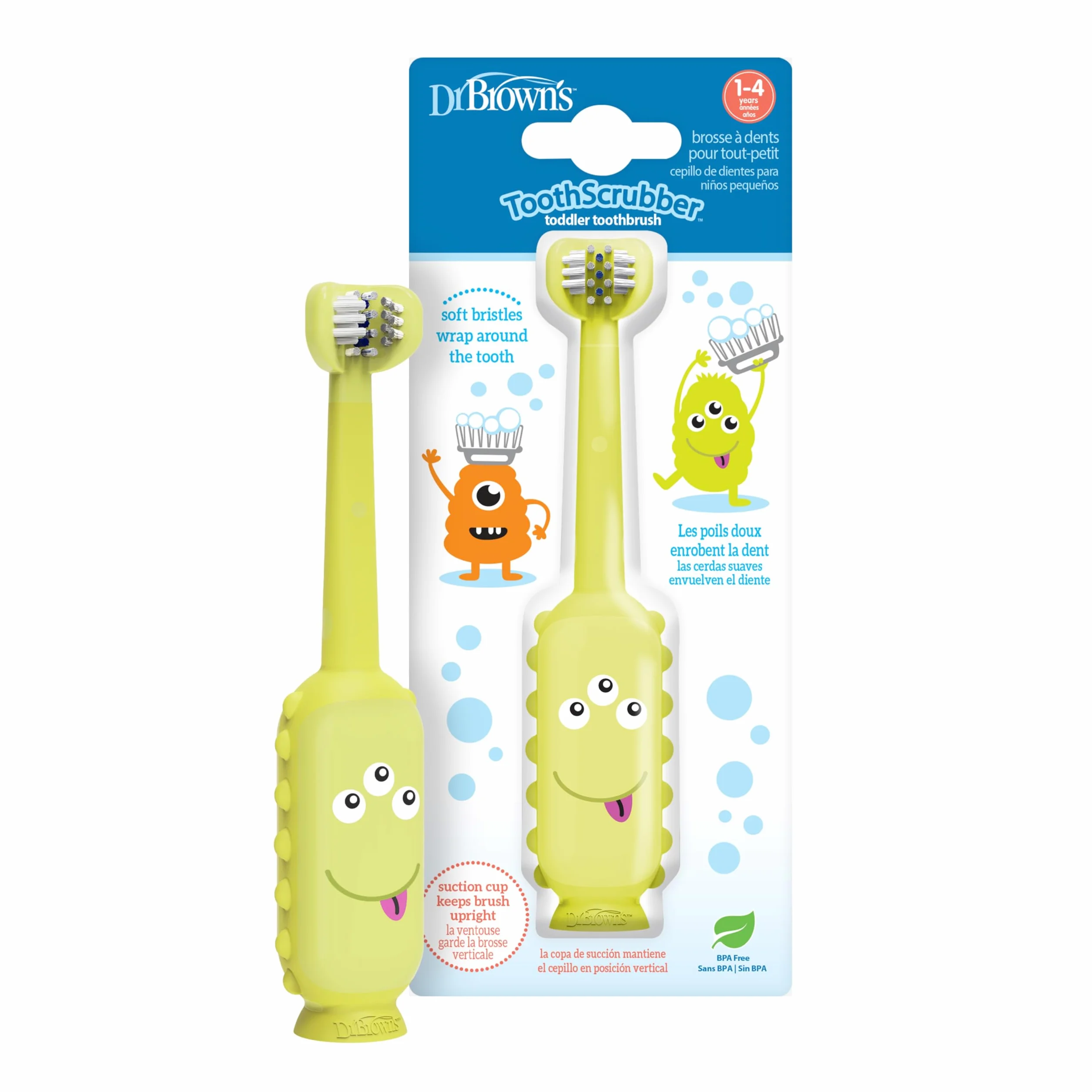 Dr Brown's ToothScrubber Toddler Monster Green