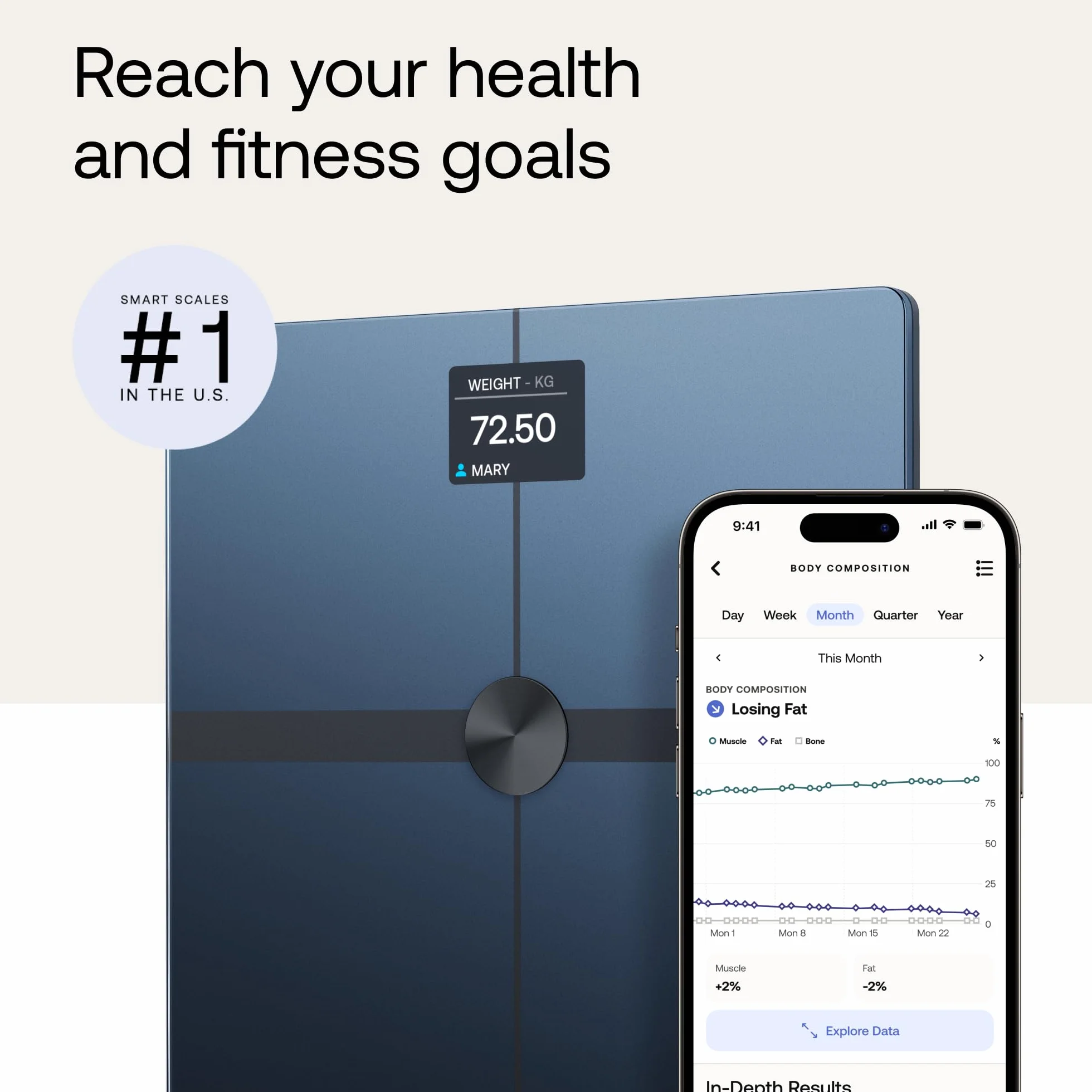 WITHINGS Body Smart – cyfrowa waga osobowa/waga osobowa do poszerzonego składu ciała, w tym masa mięśniowa, zawartość wody, gęstość kości, czarna