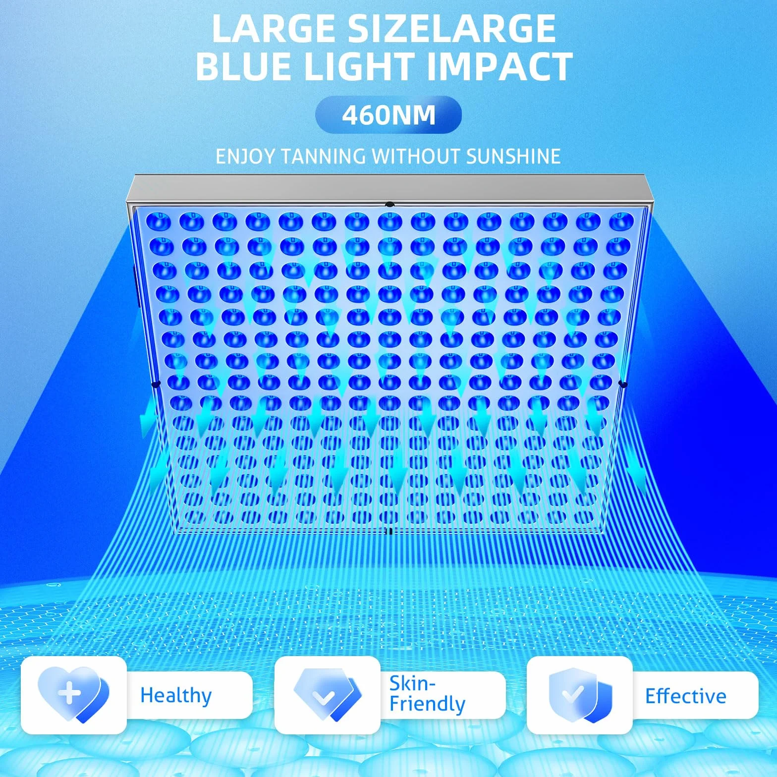 Solarium do domu, 45 W, 225 szt., 460 Nm, składany stojak z regulacją wysokości i haczykami, opalarka do twarzy, do domu, do ciała i twarzy