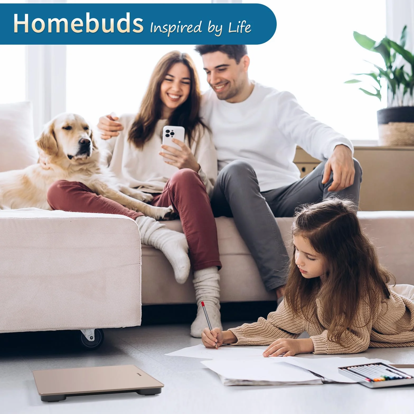 Homebuds Waga Cyfrowa 182kg 0,05kg Precyzja LED Różowa