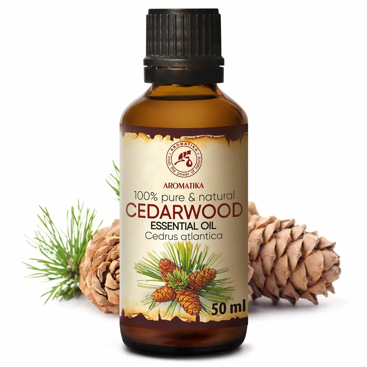 Olejek Eteryczny z Drewna Cedrowego 50 ml - Cedrus Atlantica - Olejek Aromatyczny do Dyfuzora - Aromaterapia - Świece Zapachowe - Mydła - Odświeżanie Powietrza
