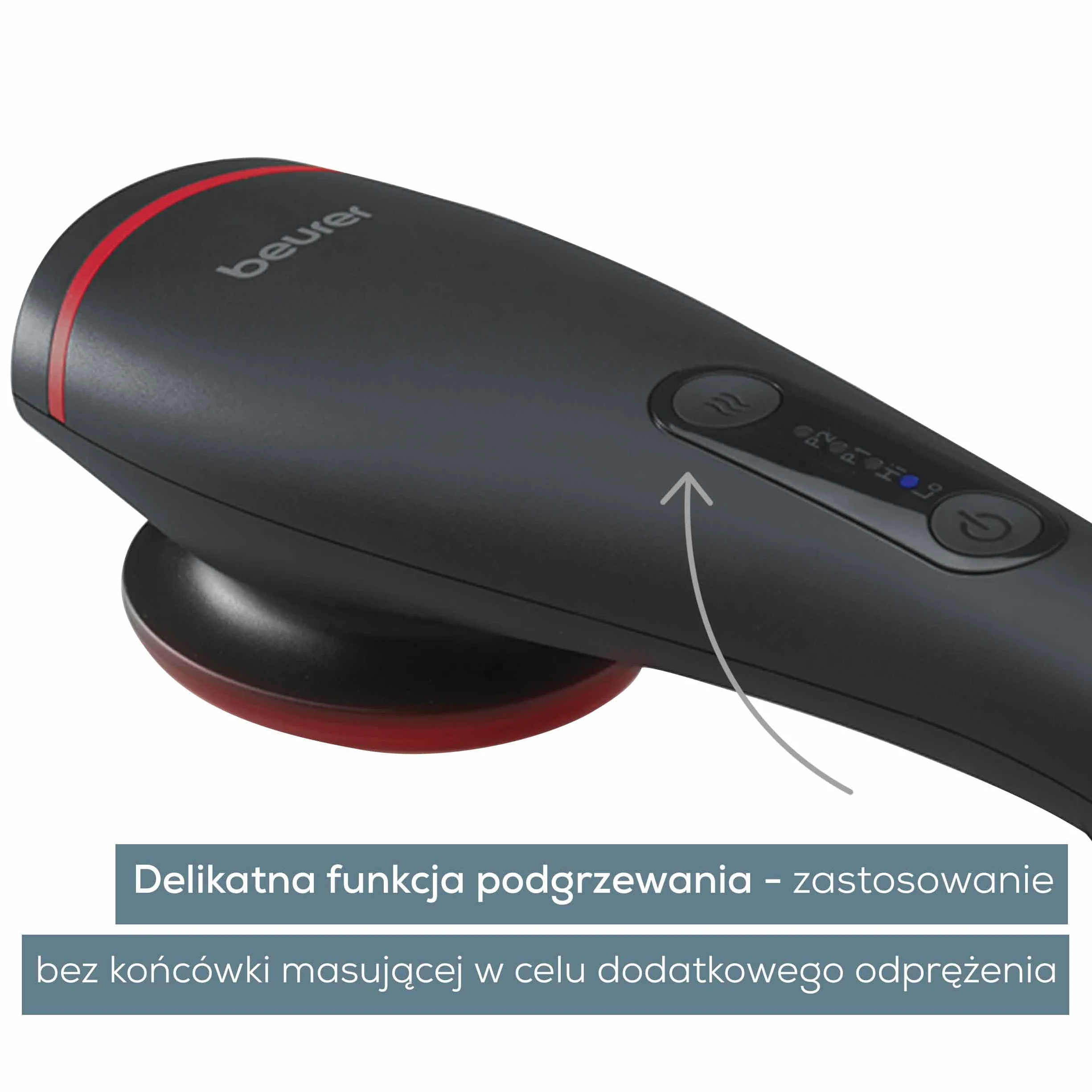 Beurer MG 24 masażer mięśni z funkcją podgrzewania, relaksujący masaż wibracyjny, 2 programy masażu, 2 poziomy intensywności, 3 nasadki masujące, do stosowania na całym ciele, czarny