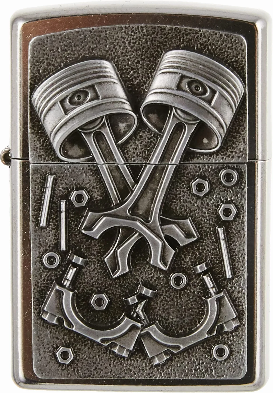 Zippo Zapalniczka Sztormowa, Części Silnika, Street Chrome, Emblemat, do Napełniania, Wielokrotnego Użytku, Odporna na Wiatr, Pudełko Prezentowe, Wyprodukowana w USA