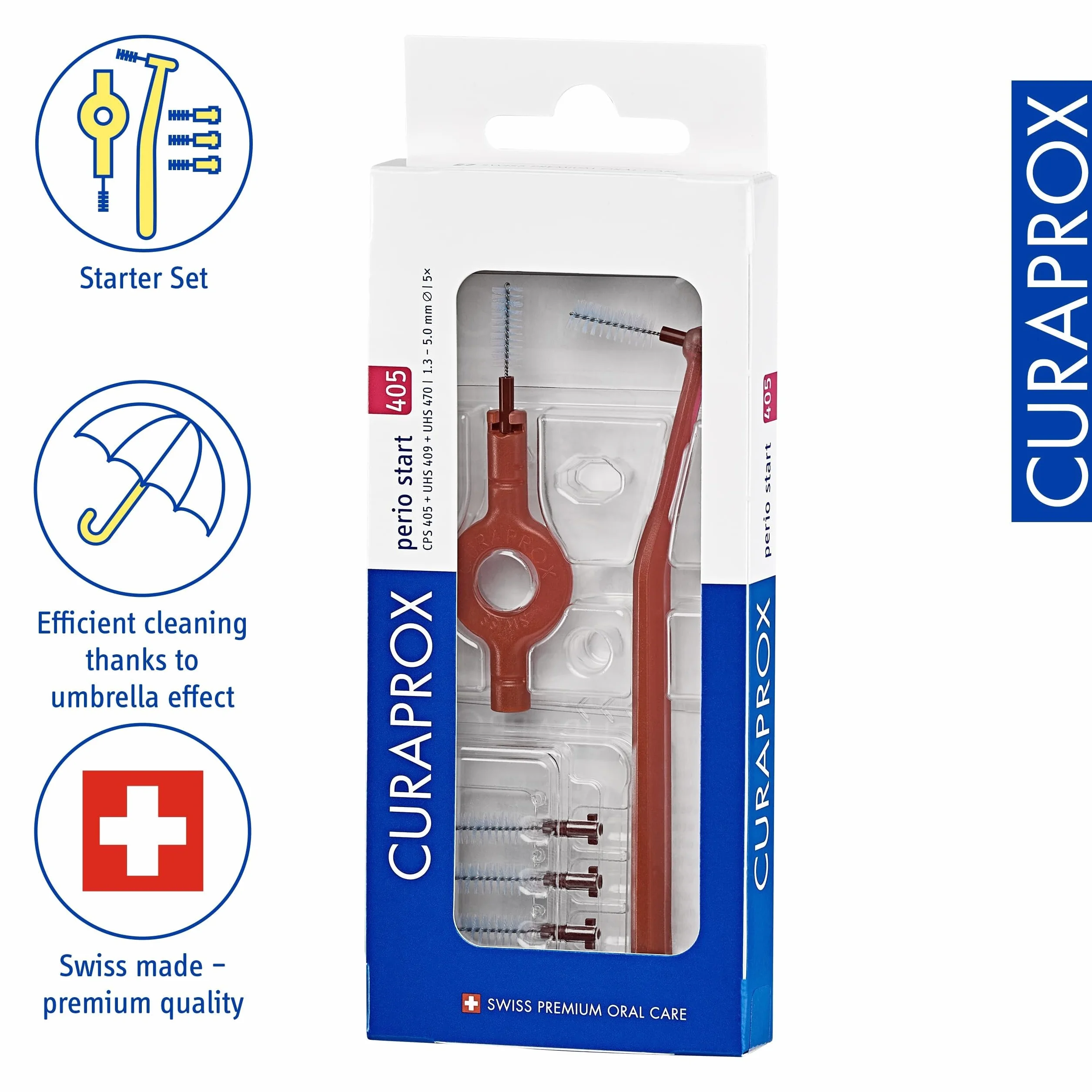 Curaprox CPS 405 Perio Start Zestaw Szczotek Międzyzębowych 5 sztuk Cherry Pink