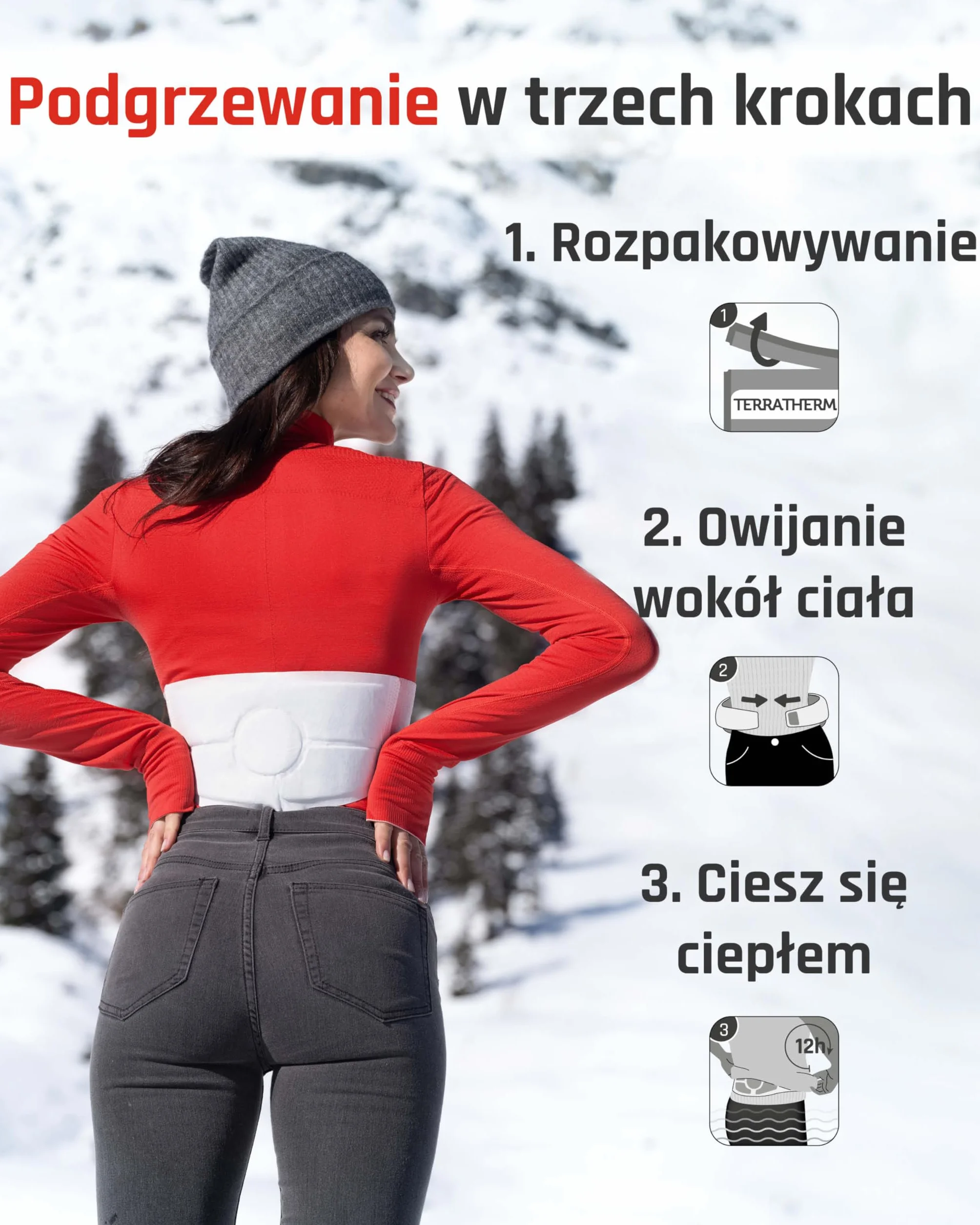 Pas rozgrzewający – kojące, głębokie ciepło przez 12 h – Plaster termiczny na biodra i na plecy – pas termiczny, plaster rozgrzewający na plecy aktywowany powietrzem – 8 sztuk