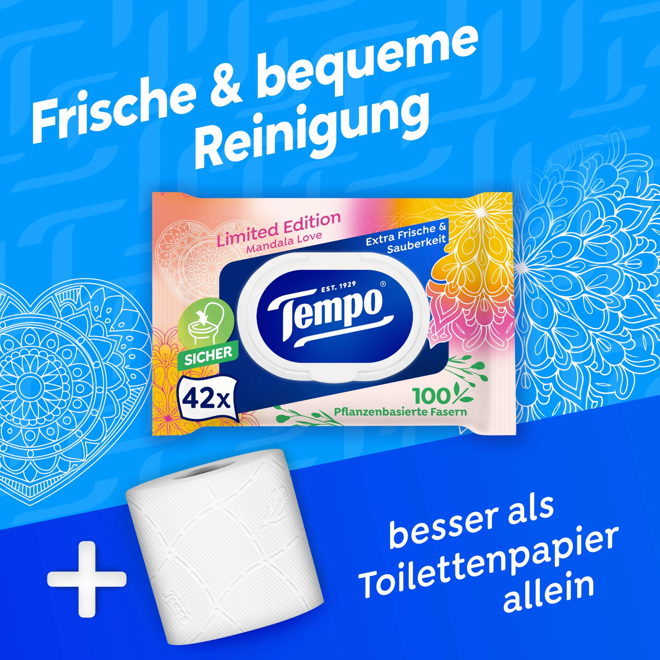 Tempo Mein VerwöhnMoment Limited Edition mokry papier toaletowy 16 x 42 chusteczki nawilżane