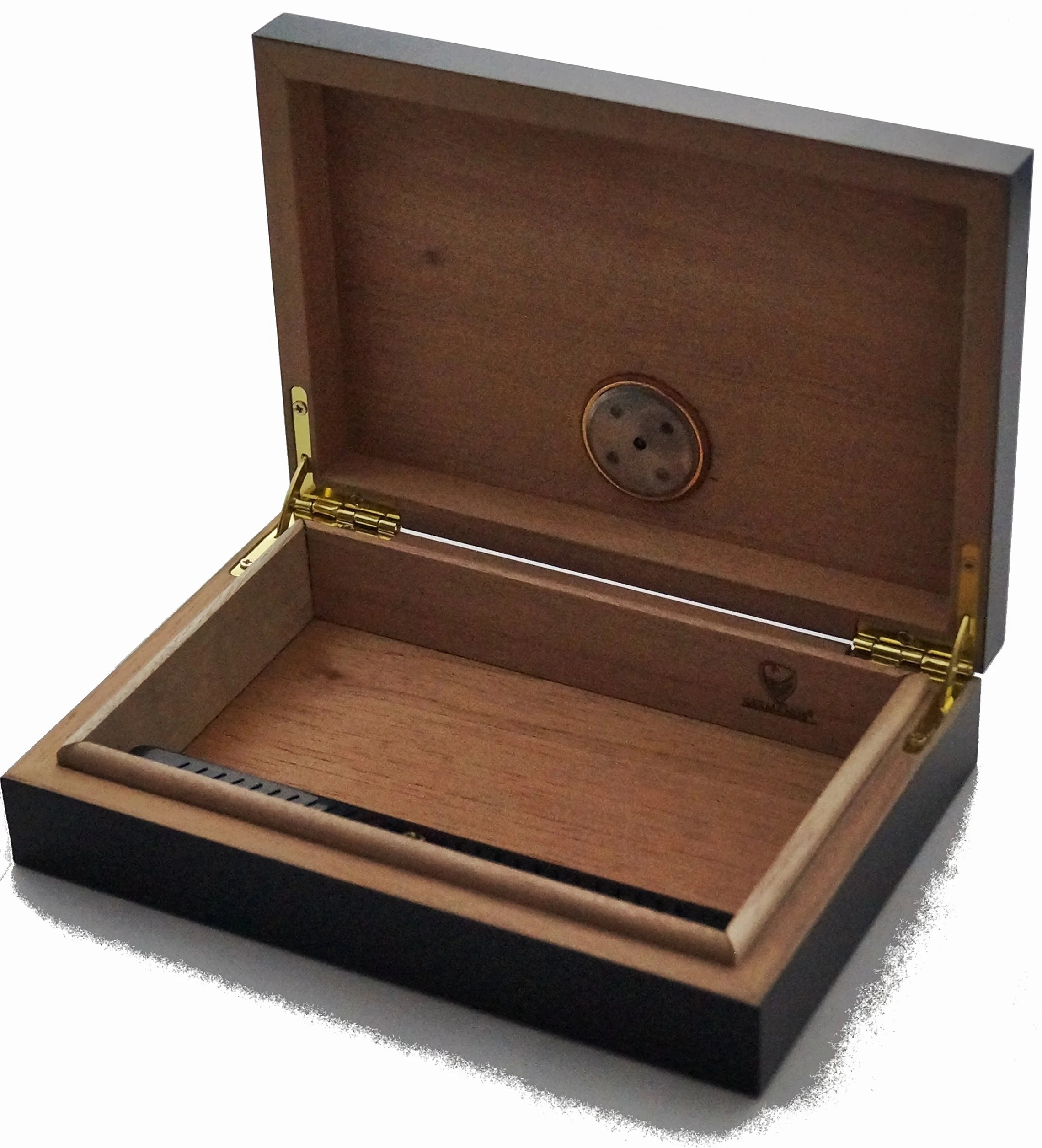 GERMANUS Humidor podróżny czarny z drewnem cedrowym brevier