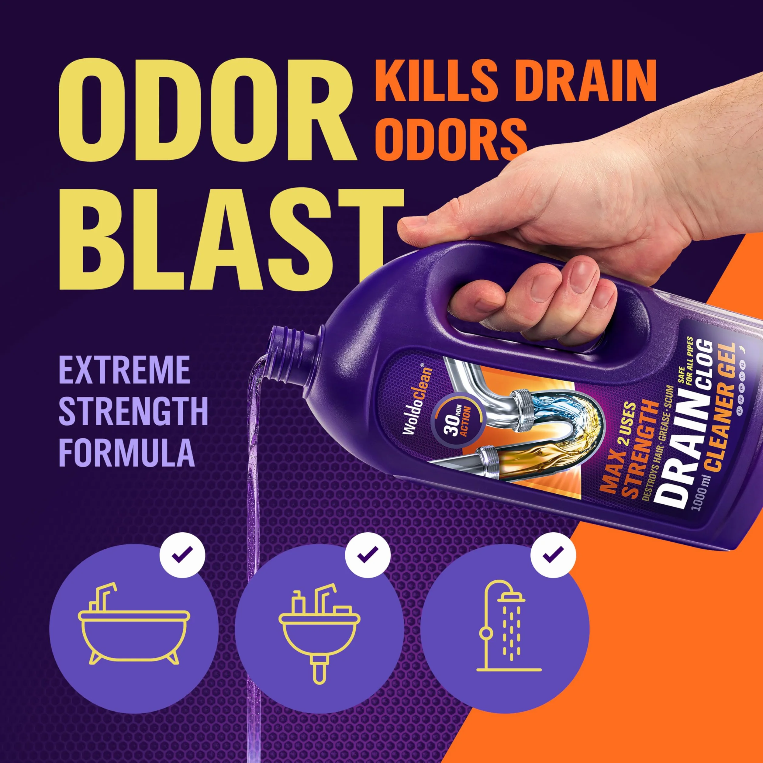 WoldoClean Żel do udrażniania odpływów i rur 1000 ml
