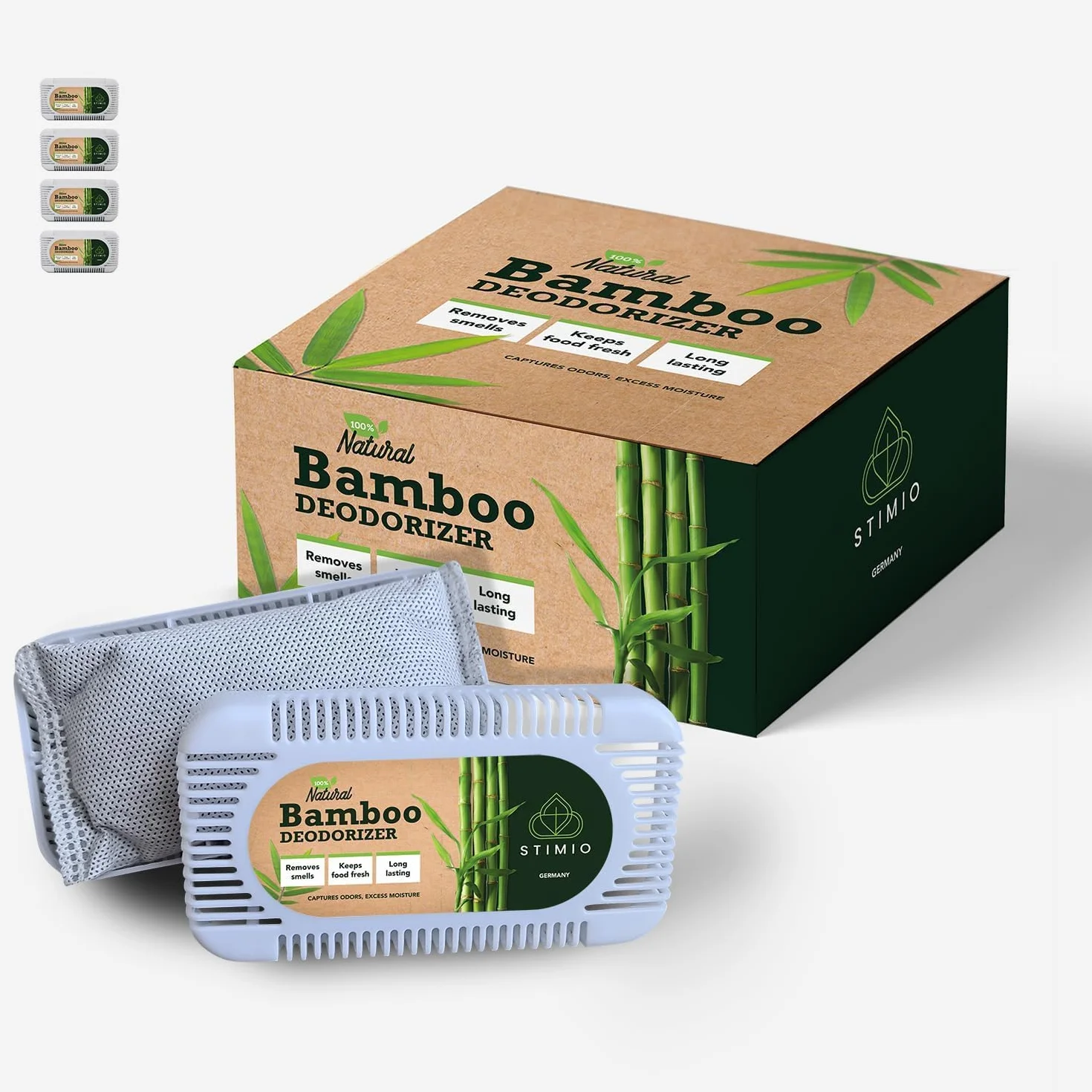 Naturalny neutralizator zapachów w lodówce, 4 sztuki, neutralizator zapachów z węglem aktywnym przeciwko wilgoci, filtr zapachowy, odświeżacz powietrza w przypadku zapachów, nadaje się do