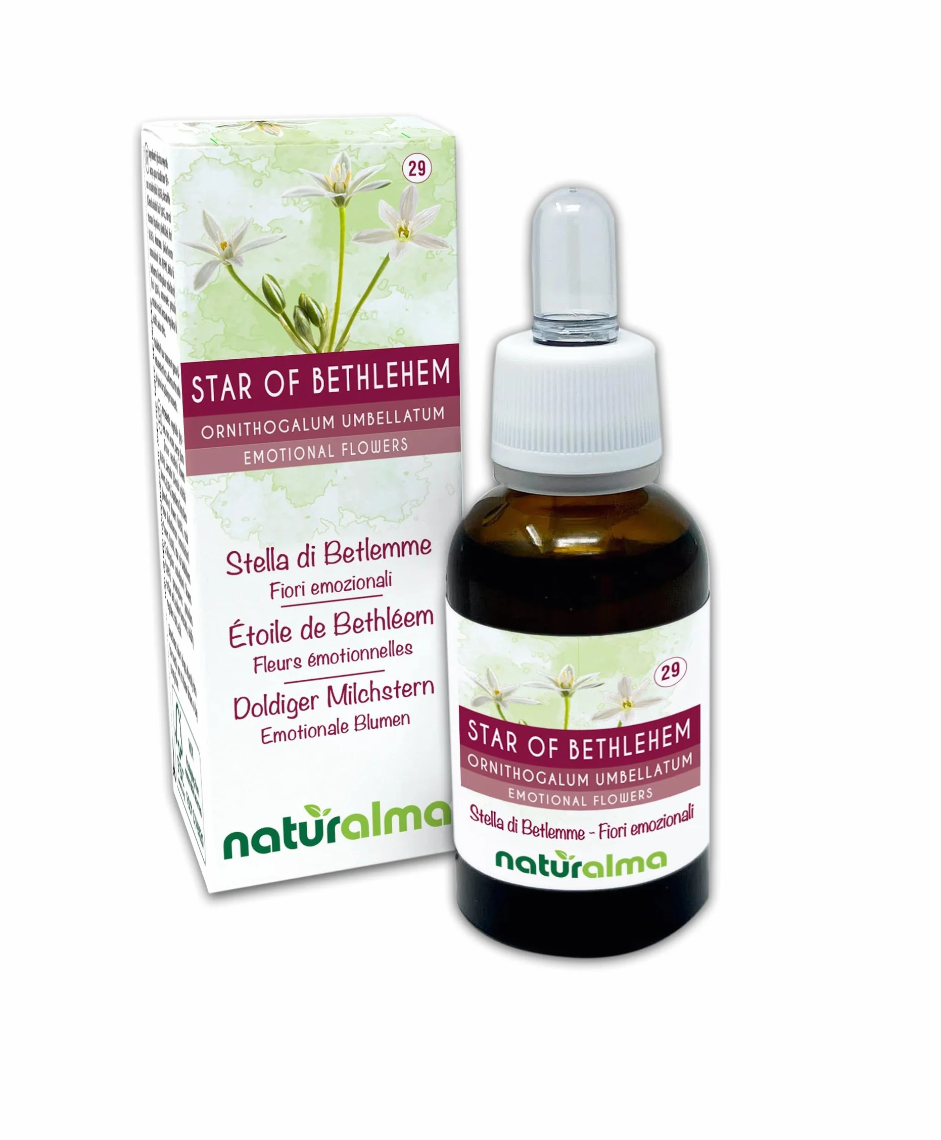 Naturalma Krople 30 ml Płynny ekstrakt bezalkoholowy Esencje kwiatowe Star of Bethlehem Ornithogalum umbellatum