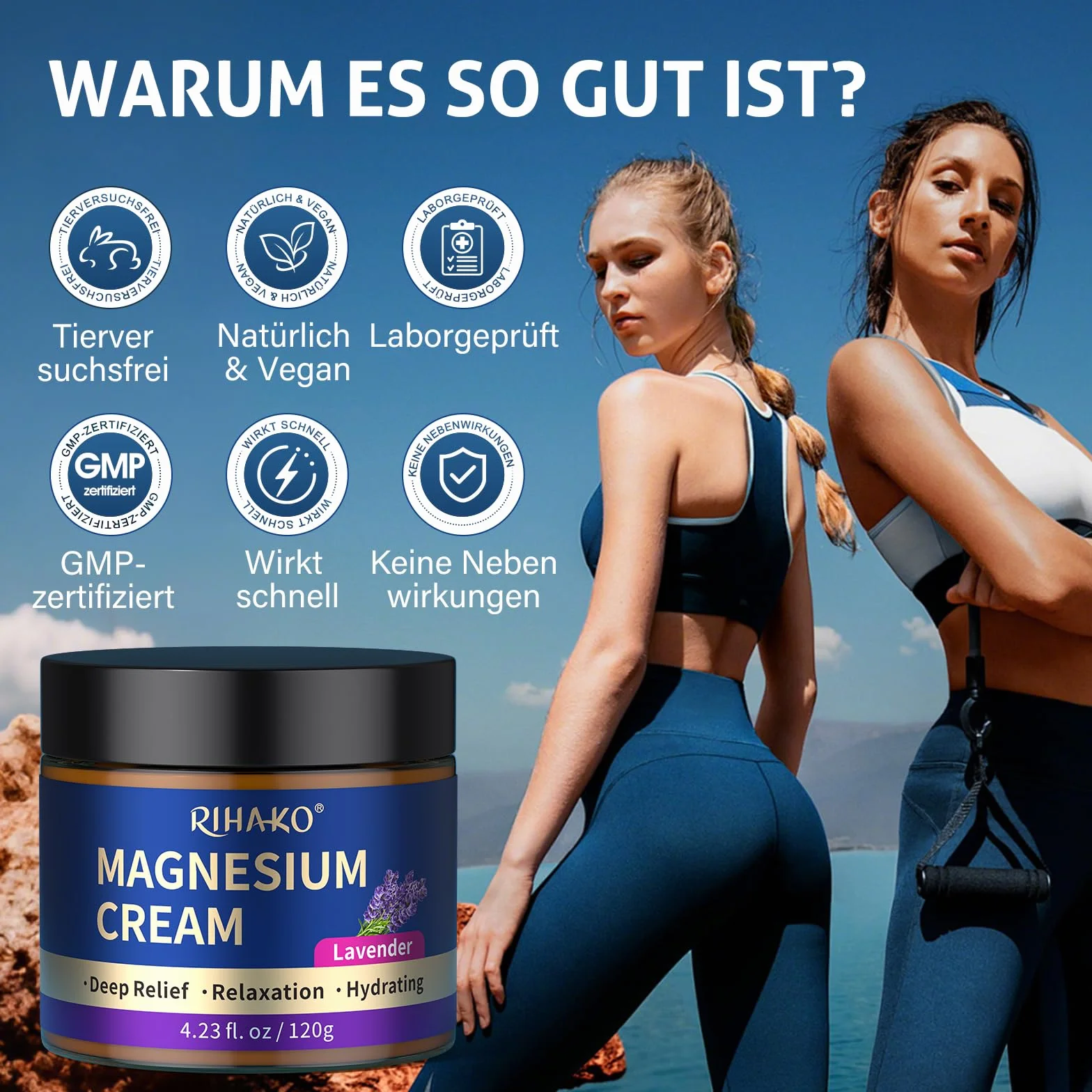 Krem magnezowy na sen, naturalne masło magnezowe do rozluźnienia mięśni, miejscowy krem magnezowy na zespół niespokojnych nóg, łagodzące masło na skurcze nóg i ból mięśni, 120g