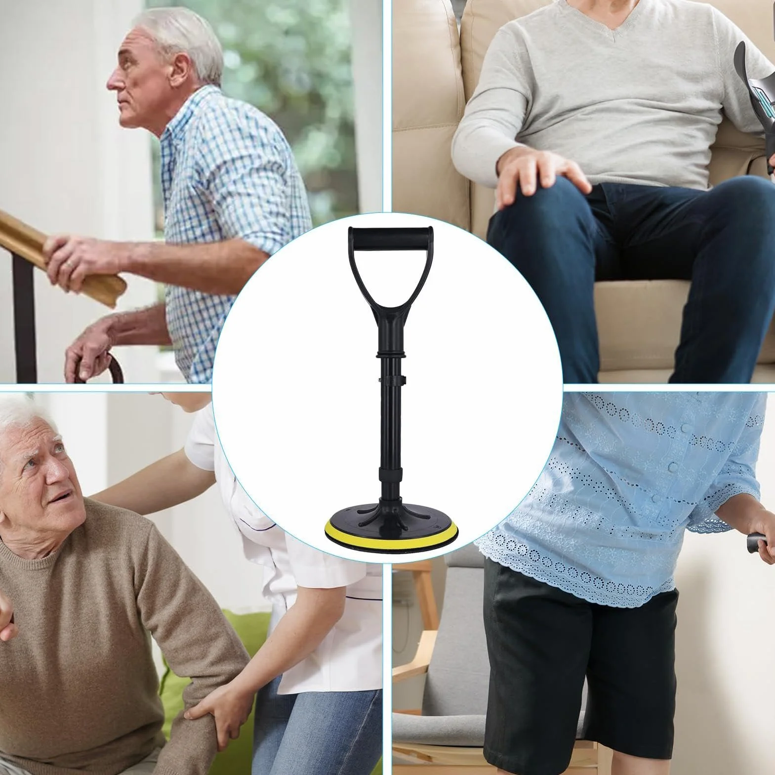 Mobility Standing Aid For Seniors, Adjustable Stand-Up Assist Support, Stable Aluminum Alloy Helper Device For Daily Living, Garden, Home, And Elderly Independence, 42 To 52cm