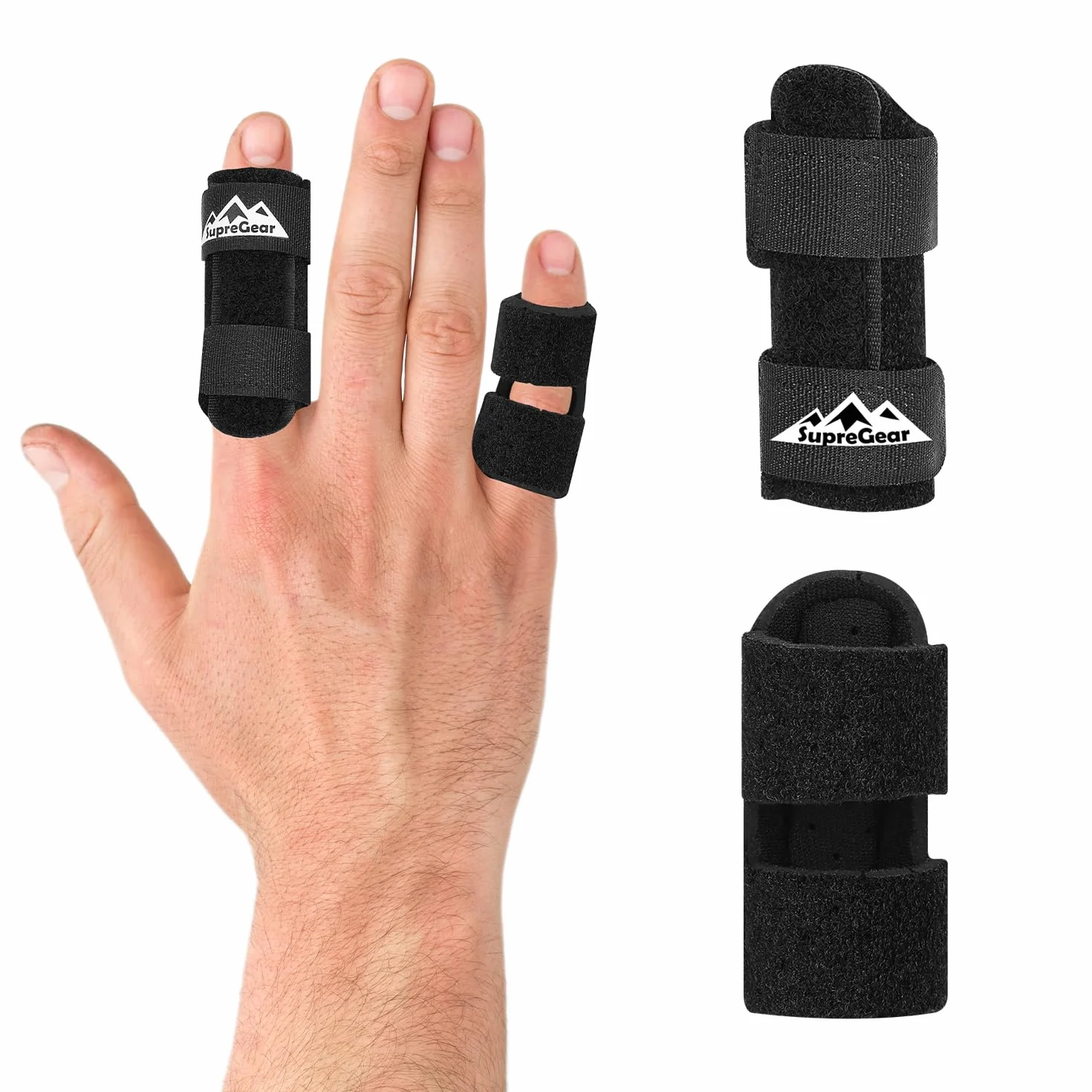 Supregear Szkice na Palce 2-Pack Uniwersalnych Wyprostowujących Palce Wsparcie Czarny