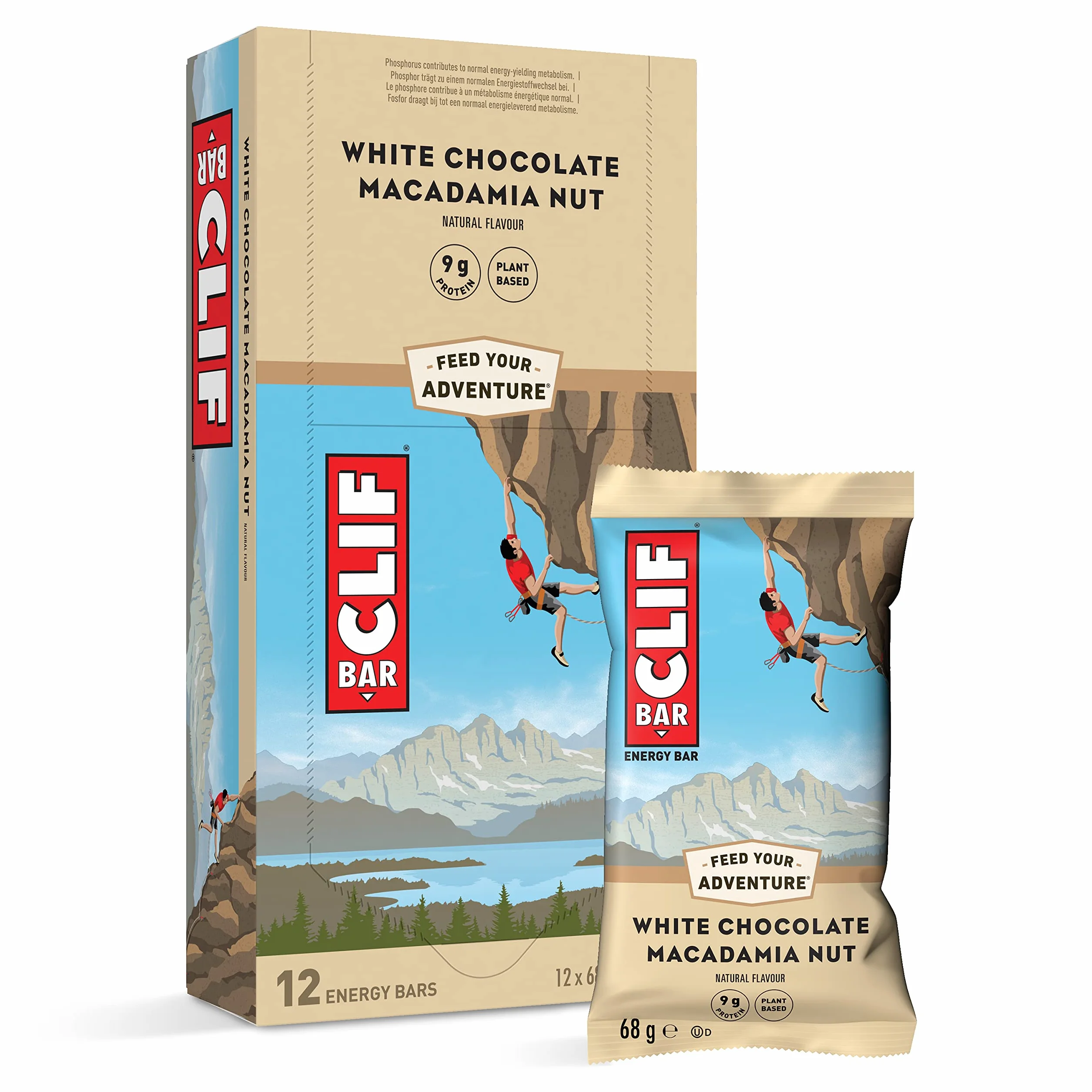 Clif Bar Batonik energetyczny White Chocolate Macadamia, 12 sztuk (12 x 68 g)