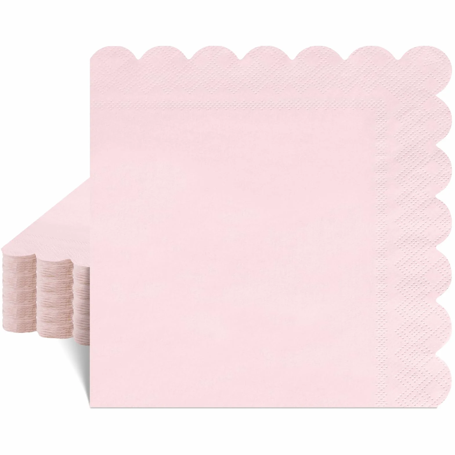 40 serwetek różowych, 33 x 33 cm, 2-warstwowe, falowane, jasnoróżowe, jednorazowe serwetki koktajlowe, różowe serwetki papierowe na urodziny, baby shower, wesele, imprezę, Dzień Matki