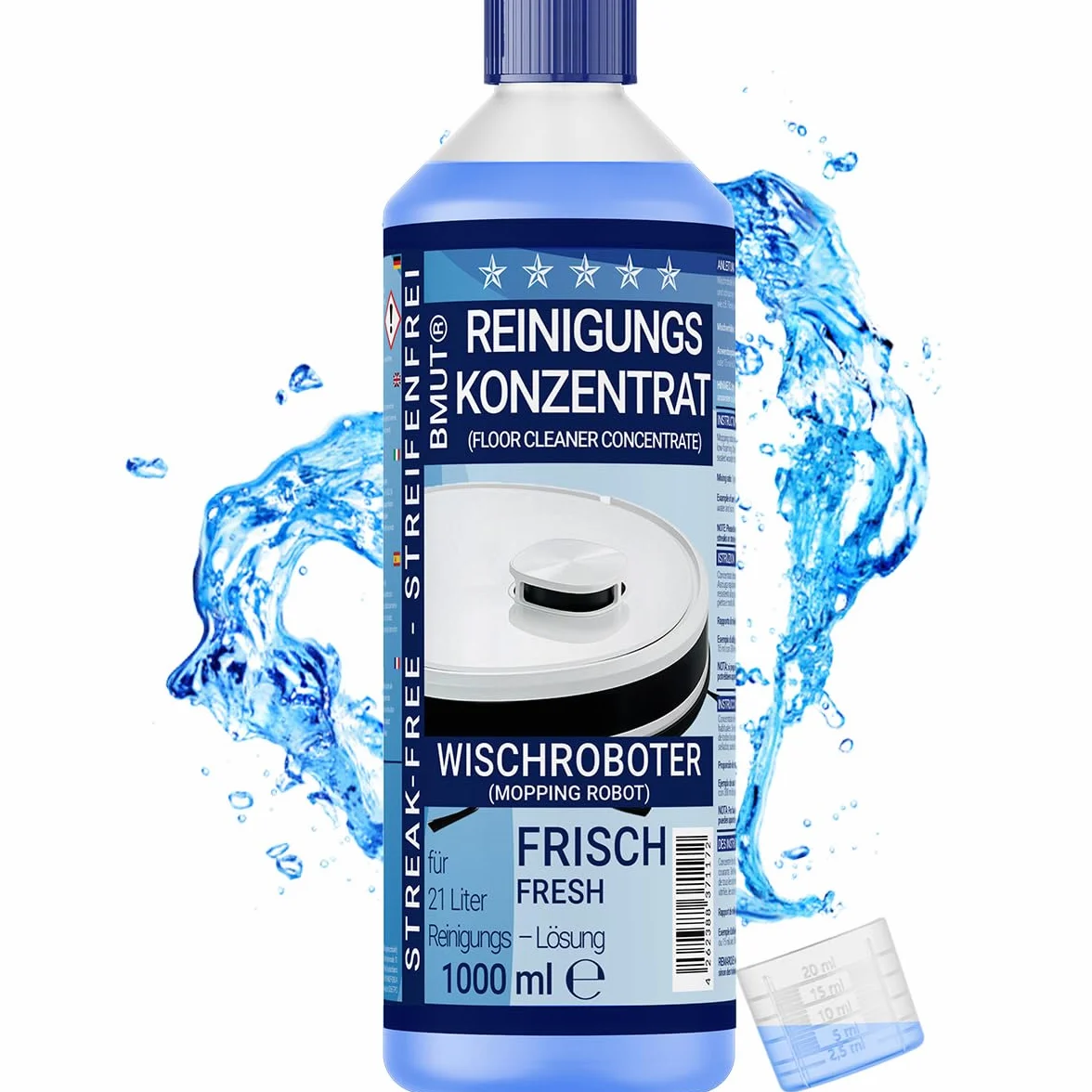 Koncentrat do czyszczenia robota myjącego 1000 ml, świeży zapach, nie pozostawia smug + kubek dozujący