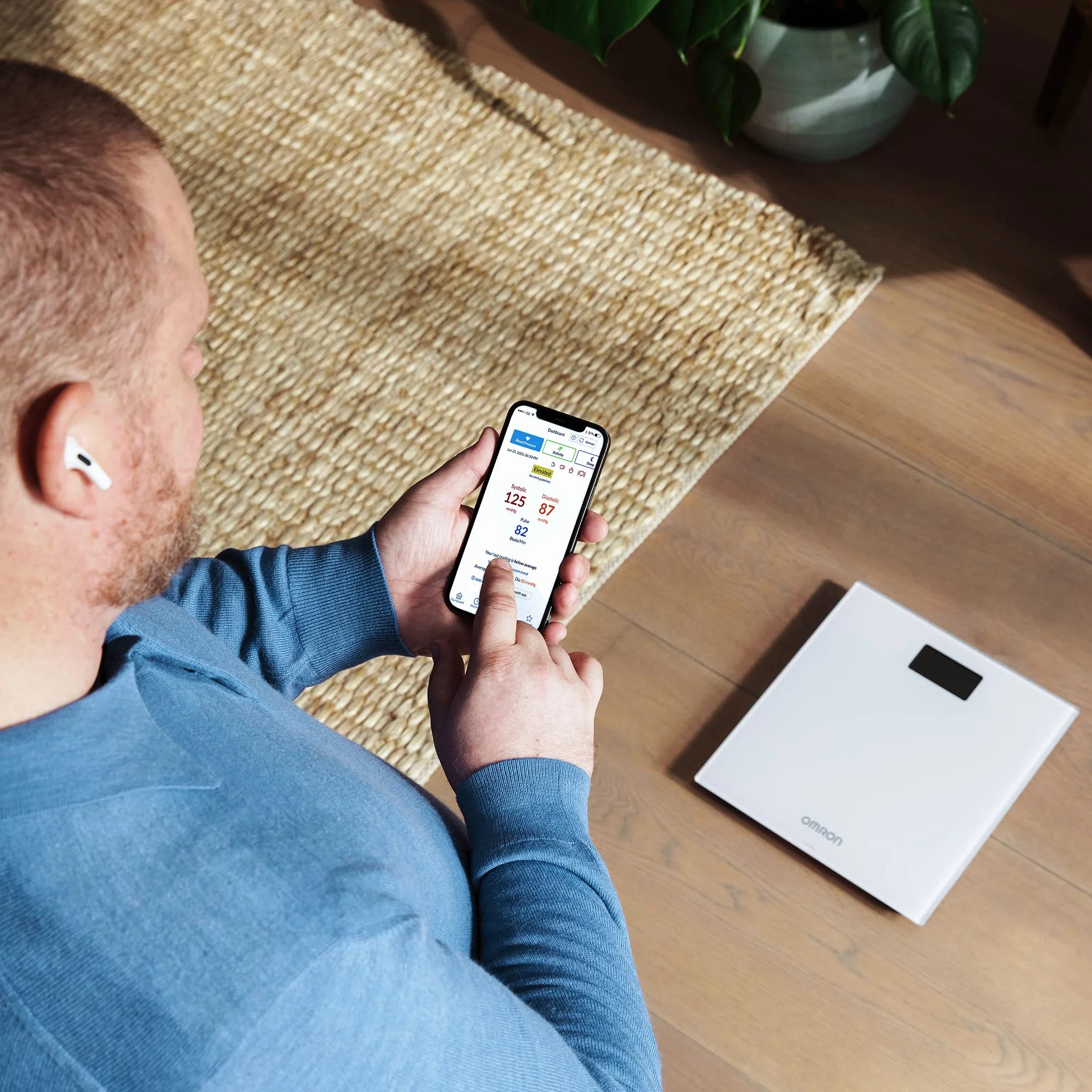 OMRON HN300T2 Intelli IT – inteligentna waga łazienkowa z Bluetooth do pomiaru masy ciała i BMI, z aplikacją na smartfona do śledzenia postępów