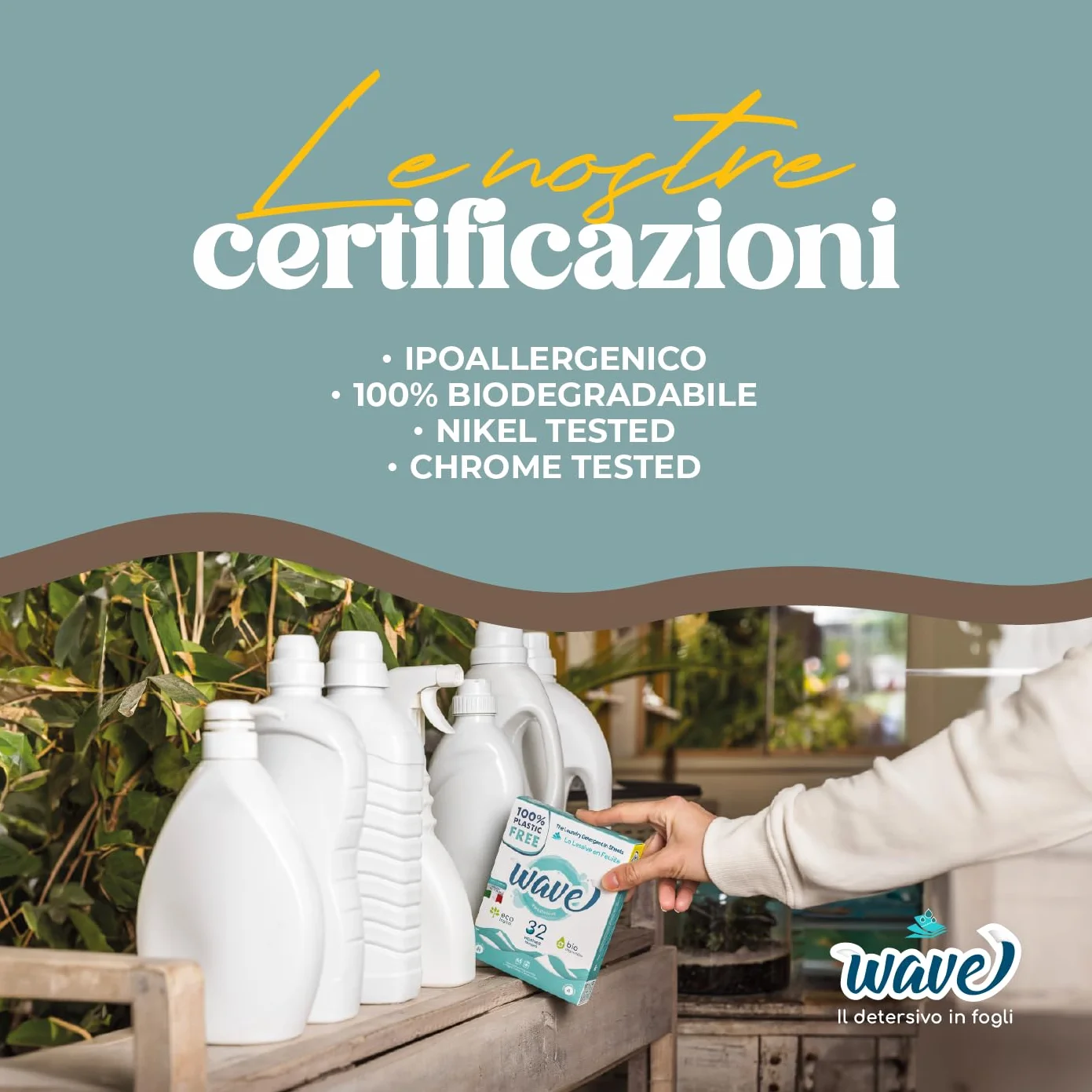 Wave Washing Classic Box środek piorący na liściach 32 cykle prania biodegradowalny