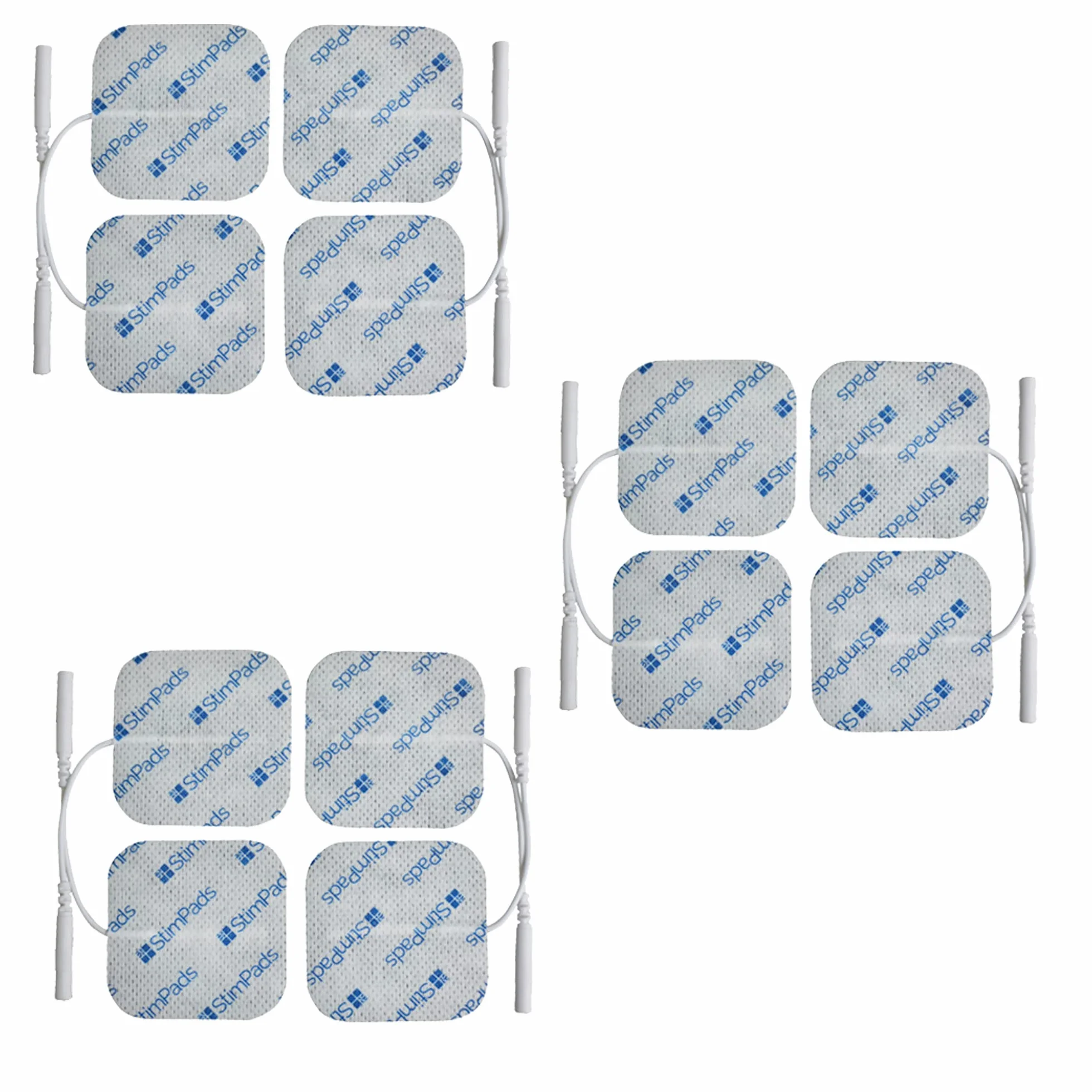 Elektrody TENS i EMS • 12 sztuk 50 x 50 mm elektrody z uniwersalnym przyłączem wtykowym 2 mm • Niezawodne i wysokiej jakości elektrody samoprzylepne • Certyfikowany produkt medyczny