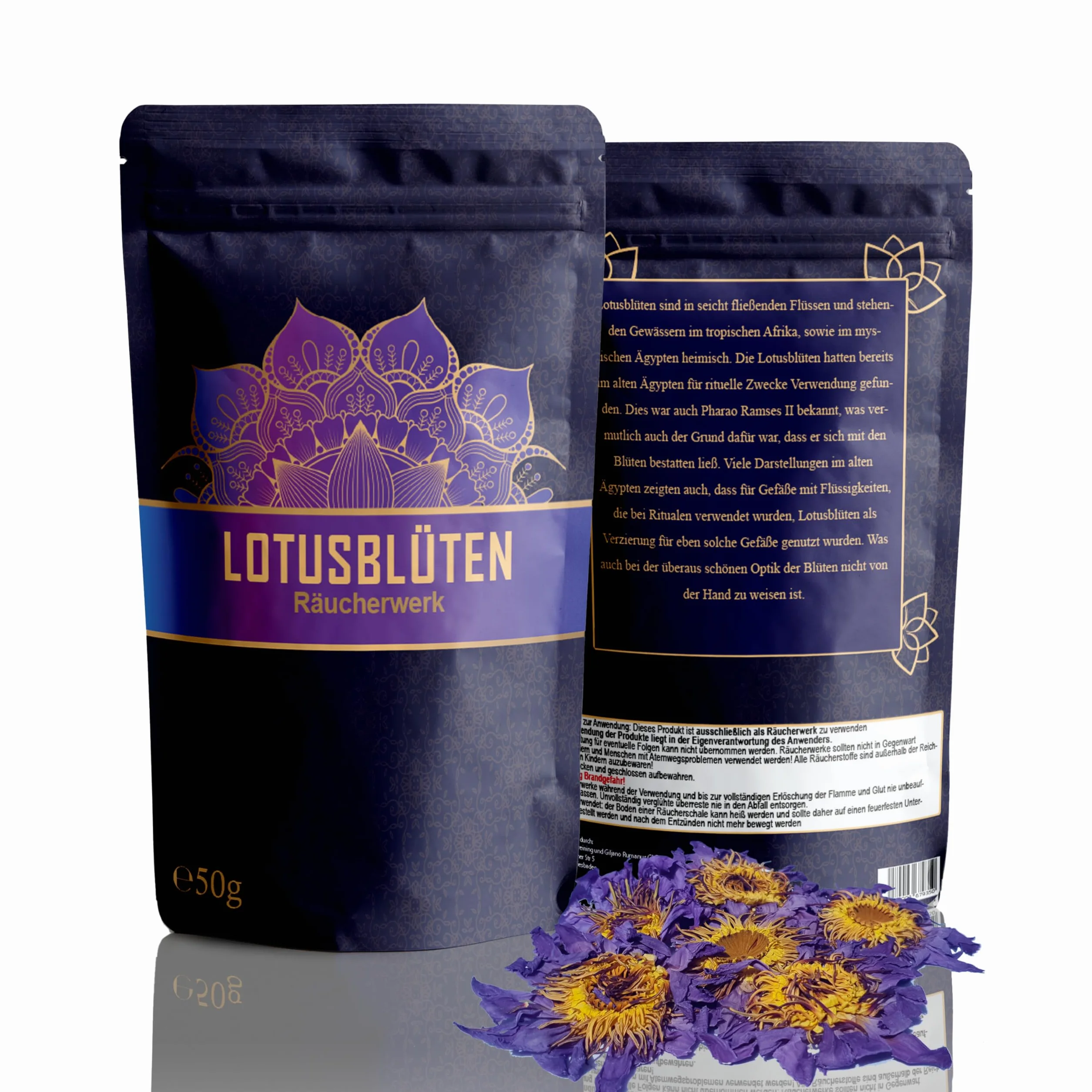 Kwiaty lotosu 50 g niebieskie naturalne całe
